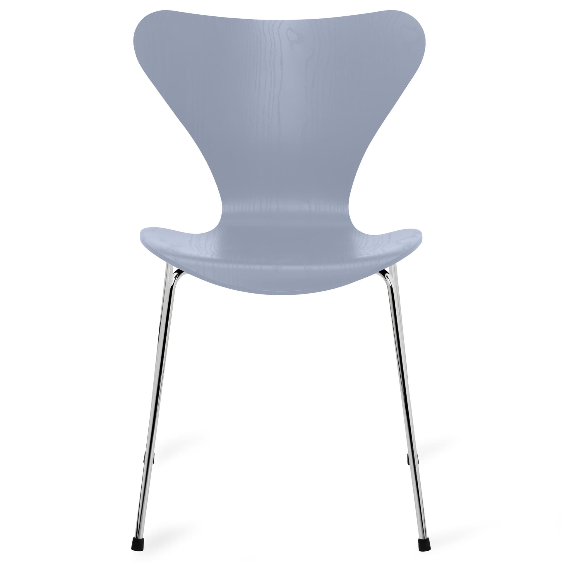 Fritz Hansen - Series 7 stol 3107 farget askfiner stålram krom lavender blue - Spisestoler - Arne Jacobsen - Blå - Metall/Tre