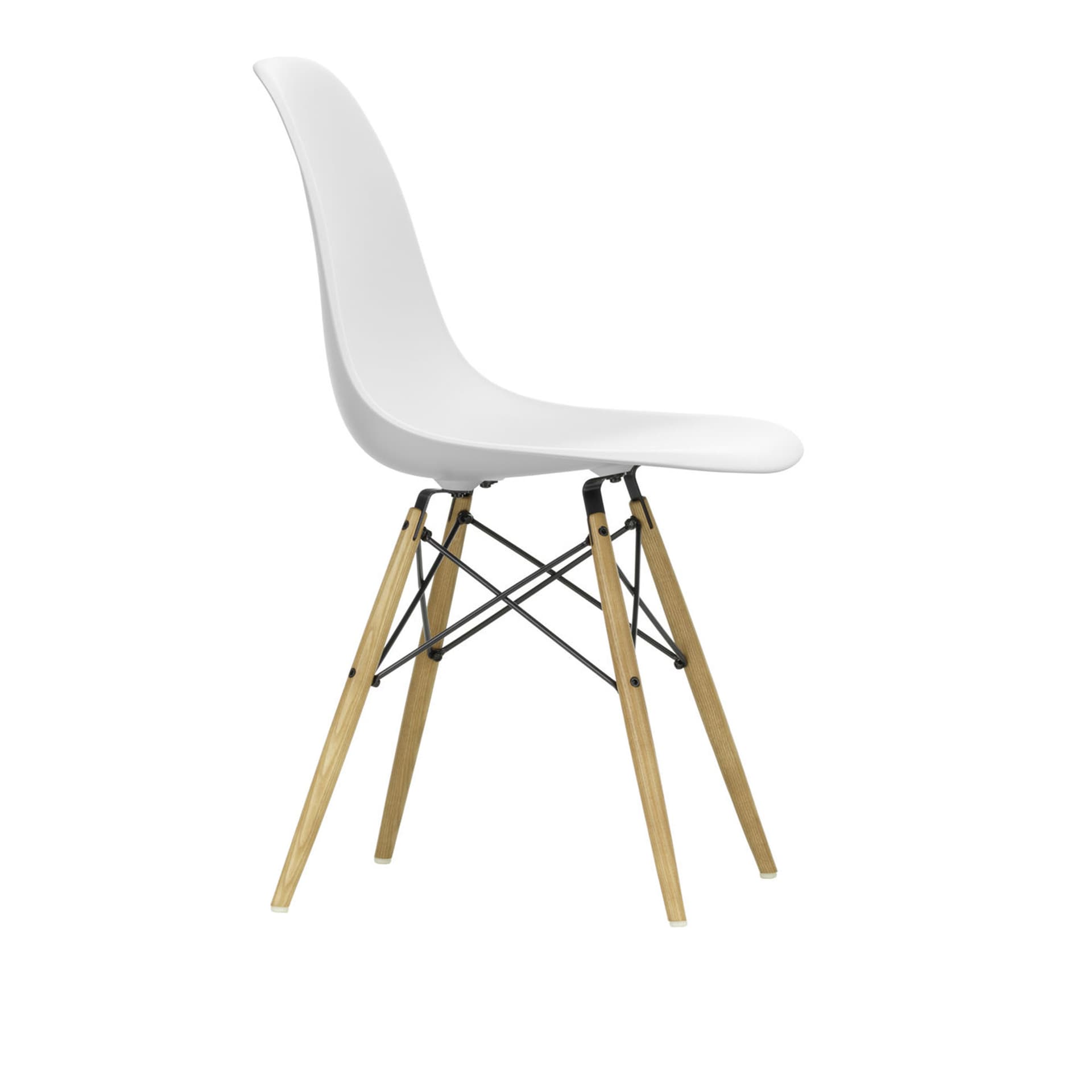 Vitra - Eames RE Plastic Chair DSW 85 Cotton White, Ash Honey Tone - Spisestoler - Charles & Ray Eames - Hvit - Metall/Plast