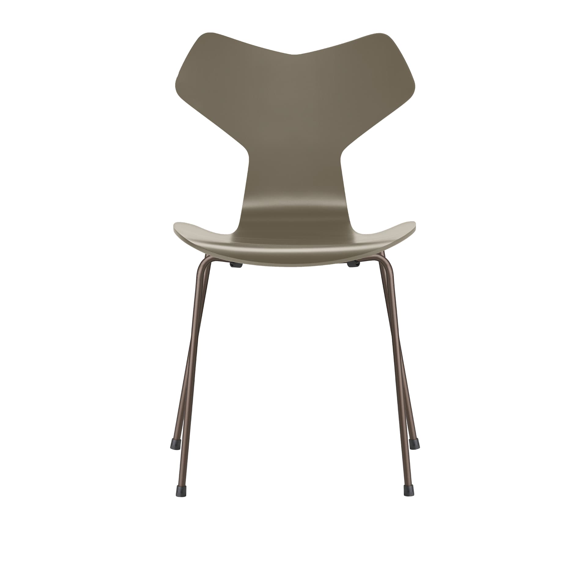 Fritz Hansen - 3130 Grand Prix, Lackad, Olive Green, Underrede Brown Bronze - Spisestoler - Arne Jacobsen - Grønn - Metall/Tre