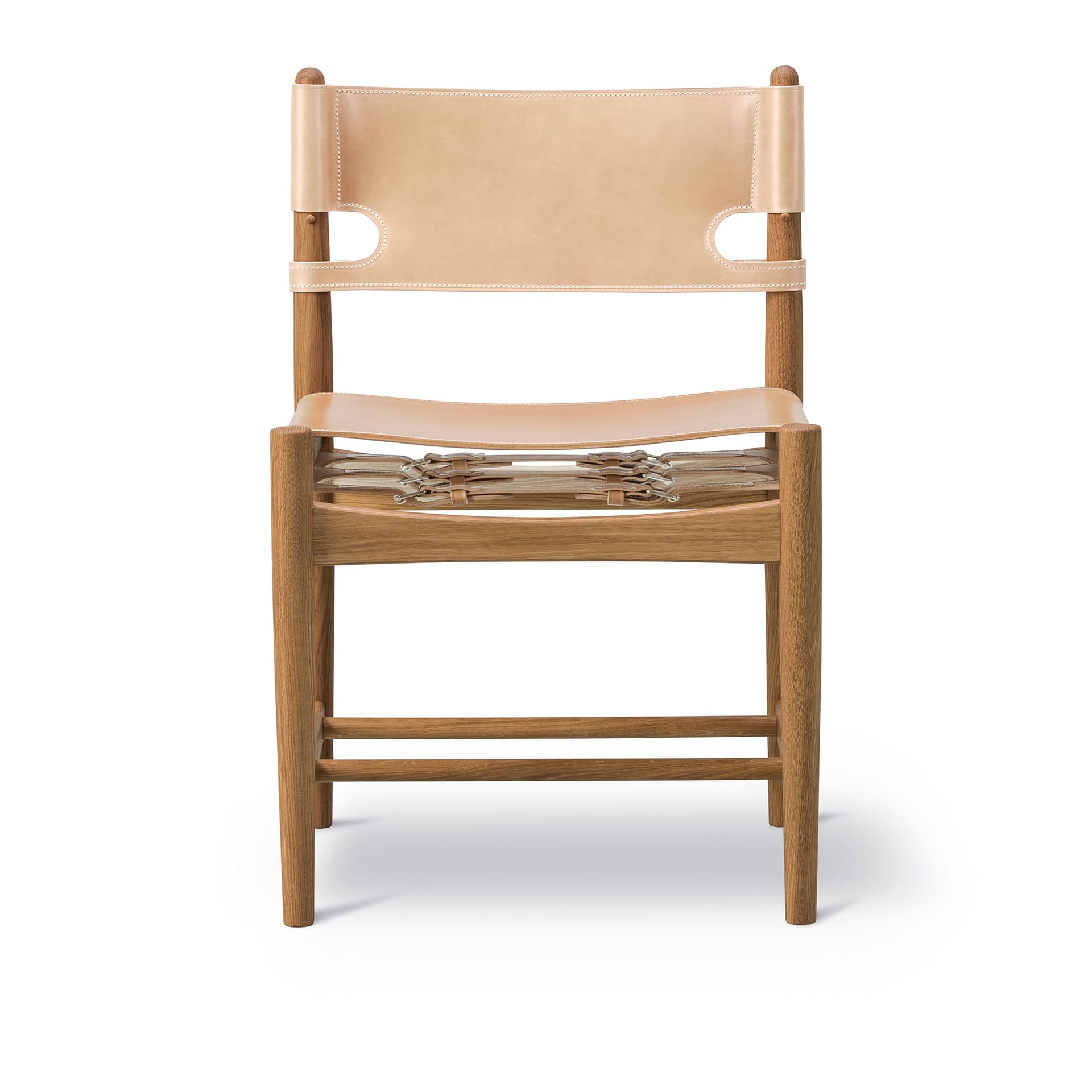 Fredericia Furniture - The Spanish Dining Chair Oljad ek / Natur läder - Spisestoler - Børge Mogensen - Beige - Lær/Tre