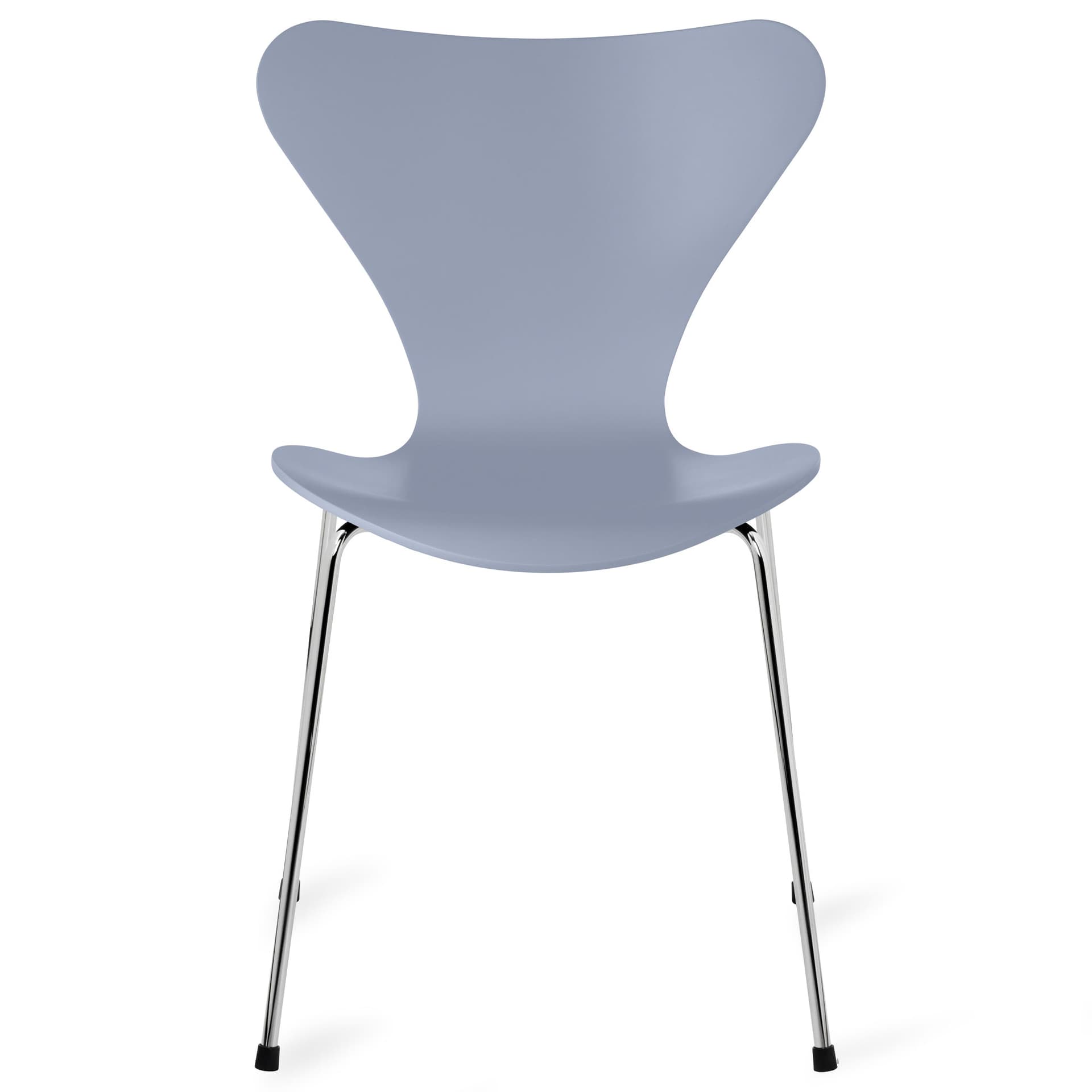 Fritz Hansen - Series 7 stol 3107 bøkfiner stålunderstell krom lavender blue - Spisestoler - Arne Jacobsen - Blå - Metall/Tre