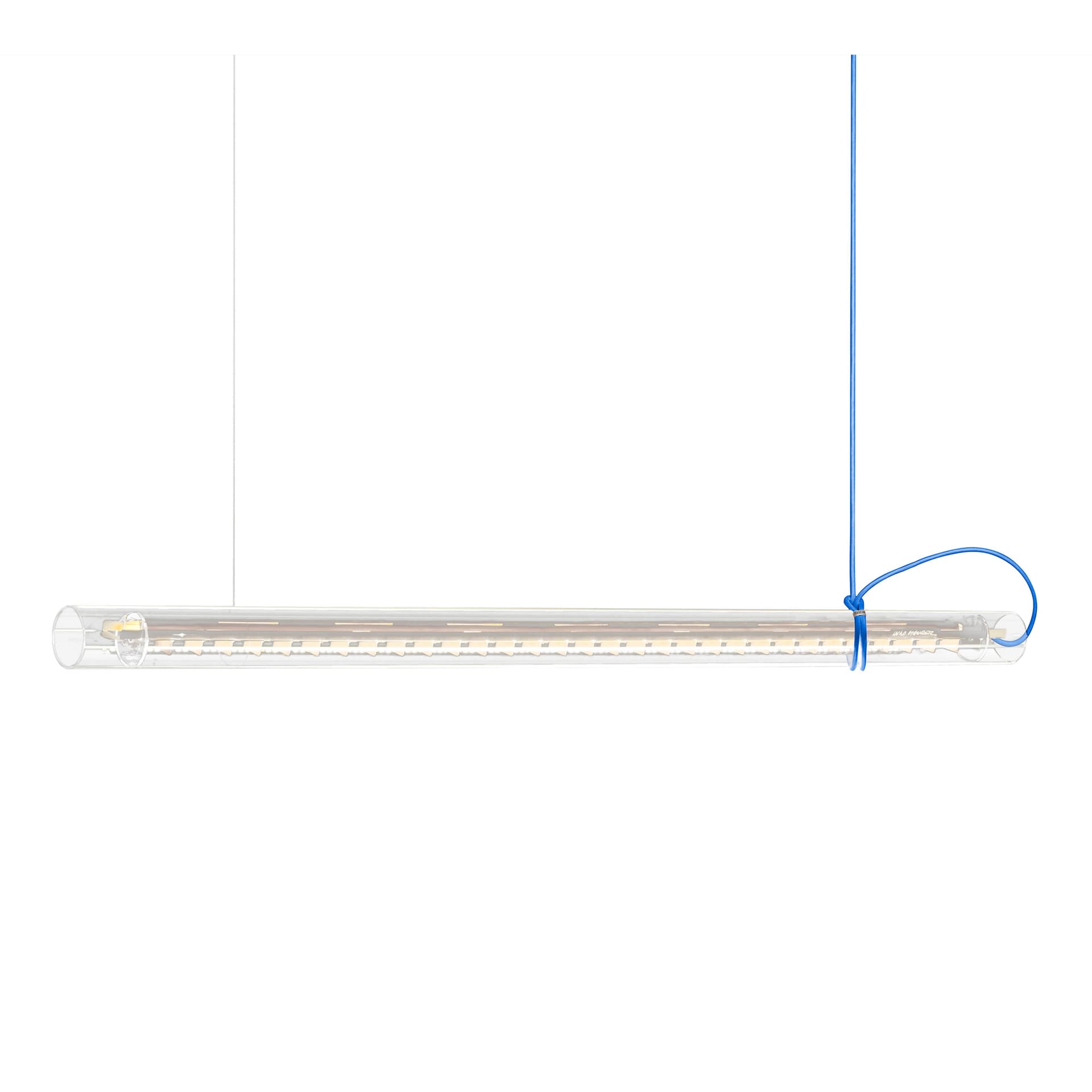 Ingo Maurer - Tubular, White Diffusor  Blue Cable - Pendellamper - Sebastian Hepting - Hvit