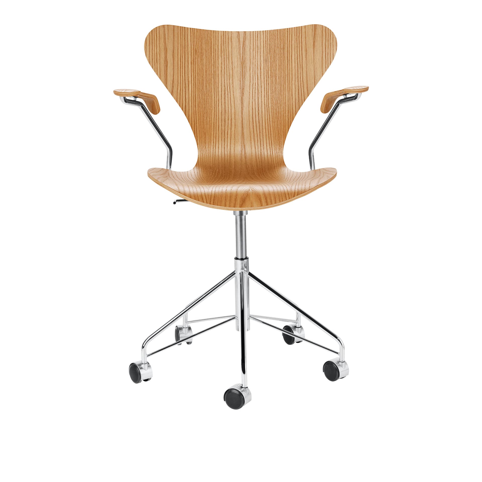 Fritz Hansen - 3217 Sjuan, Almfanér - Kontorstoler - Arne Jacobsen - Tre farget