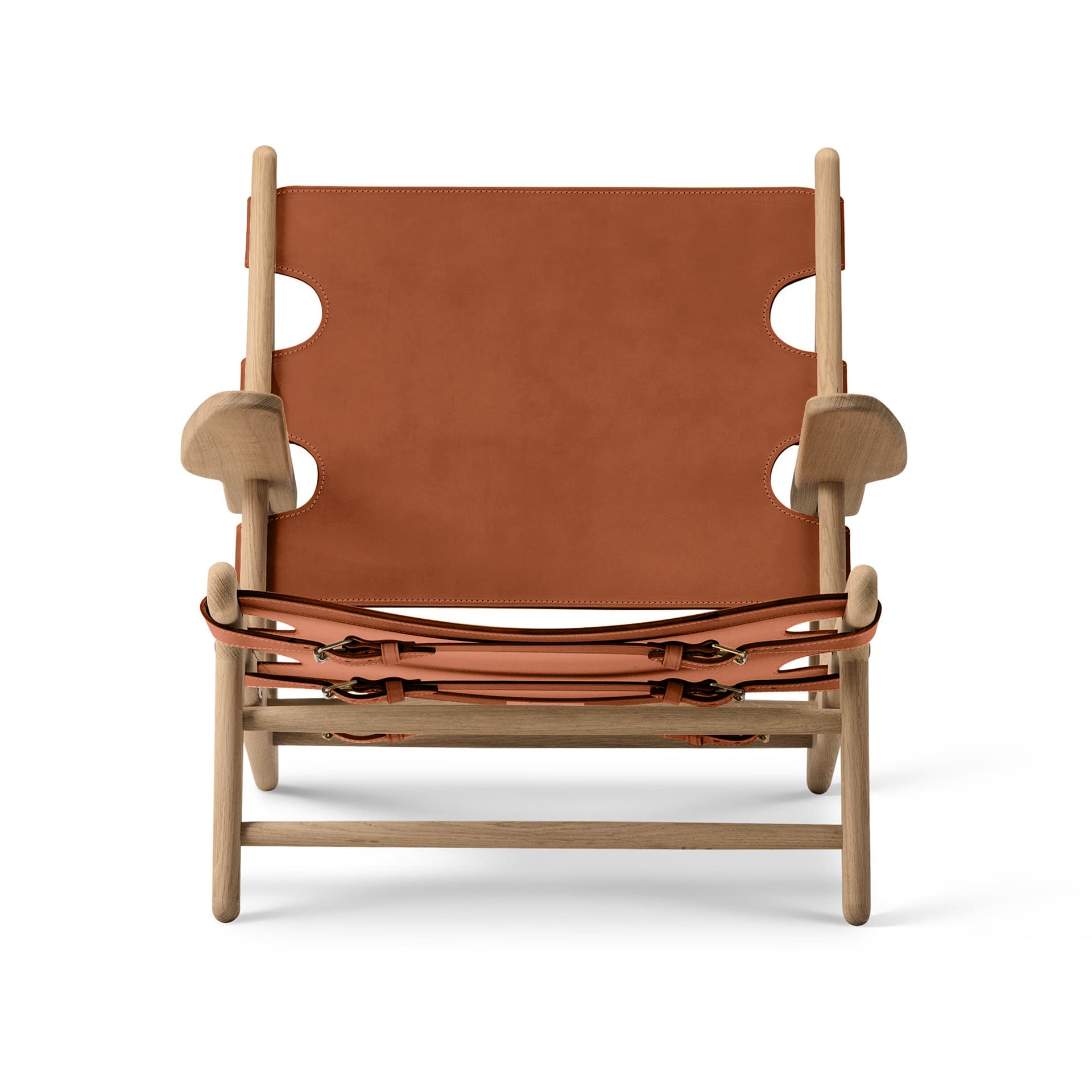 Fredericia Furniture - The Hunting Chair Oak oiled / Cognac leather - Lenestoler - Børge Mogensen - Brun - Lær/Tre