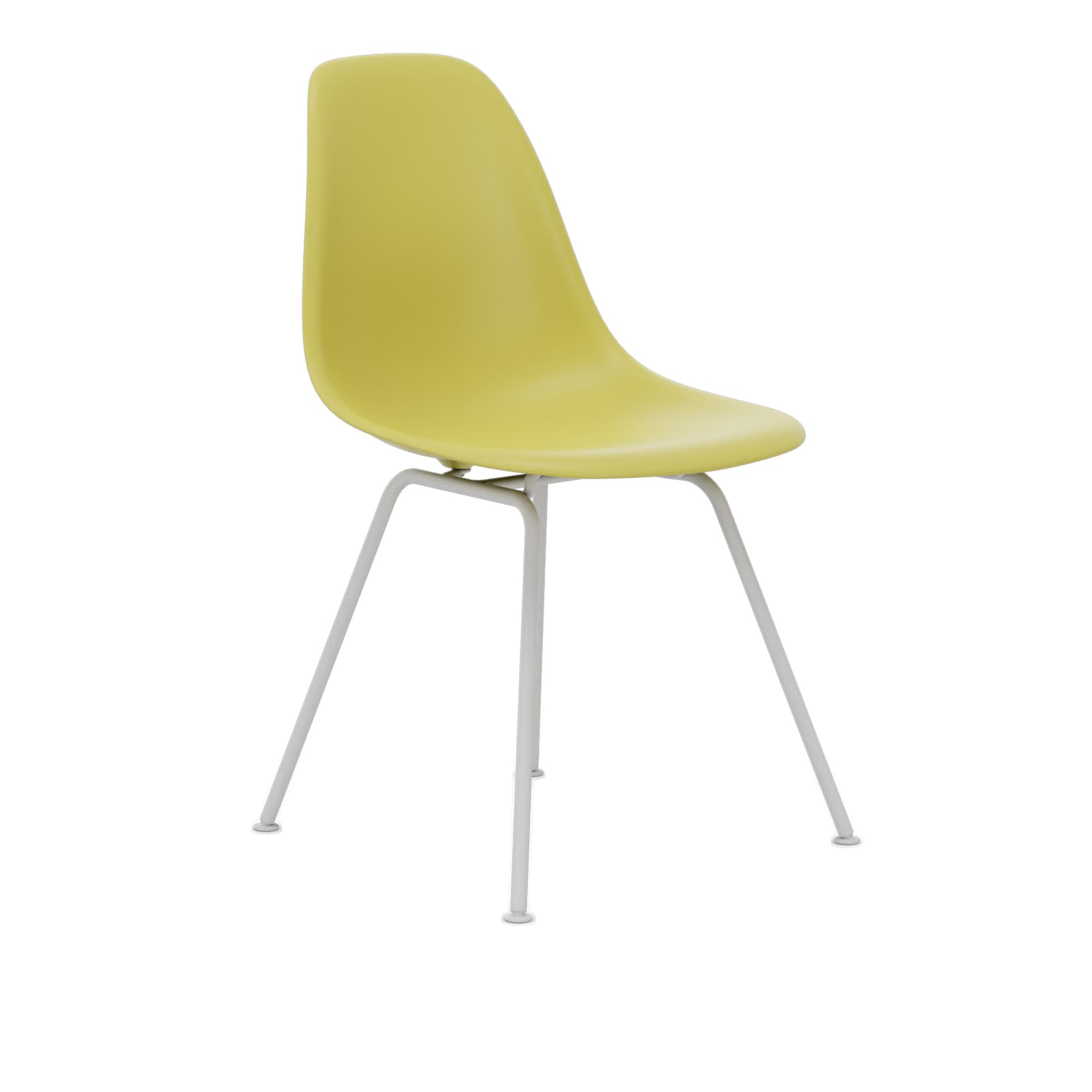 Vitra - Eames RE Plastic Chair DSX 92 Citron, White Base - Spisestoler - Charles & Ray Eames - Gul - Metall/Plast
