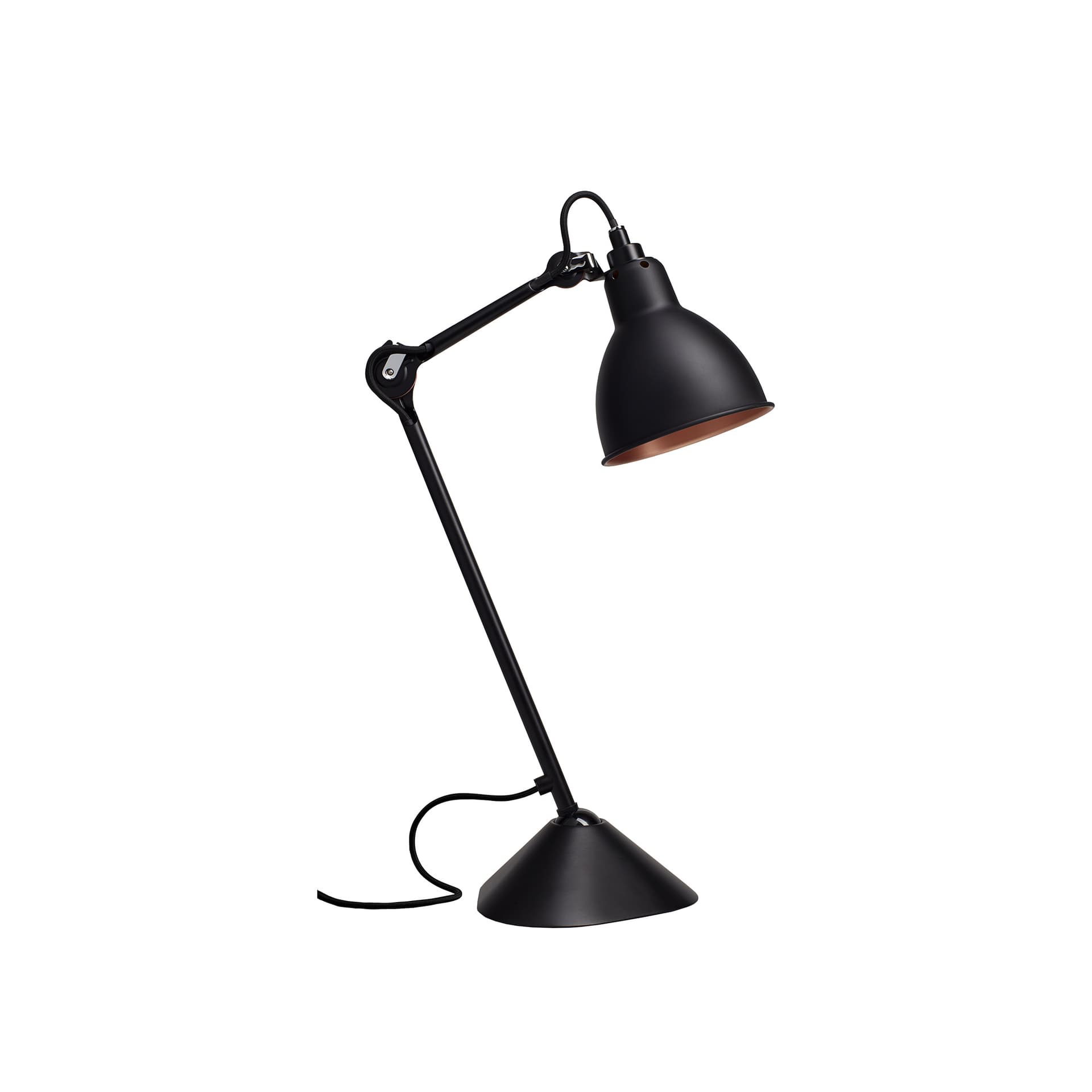 Lampe Gras - 205 Bordlampe Svart/Svart/Kobber