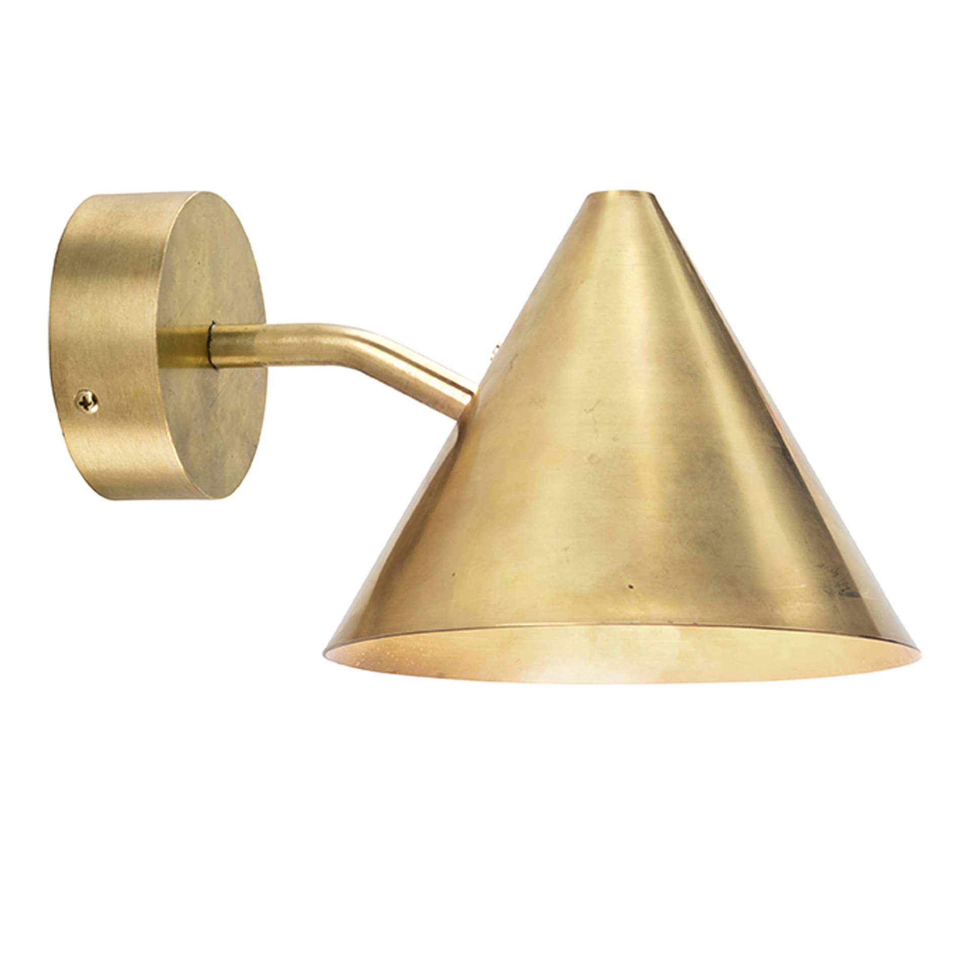 Örsjö Belysning Tratten Mini vegglampe Messing rå, fast montering