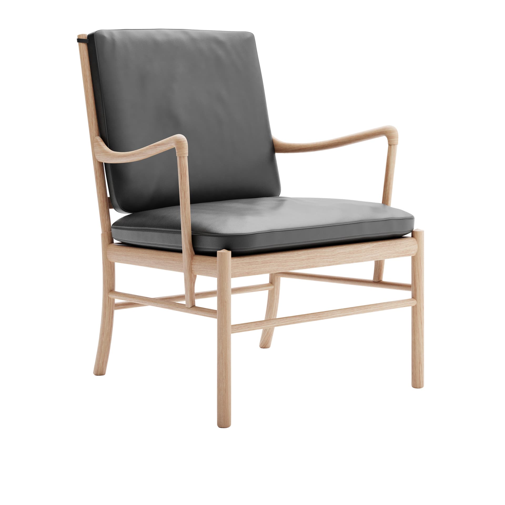 Carl Hansen - OW149 - Colonial Chair, Vitoljad Ek, Lädergrupp B Thor - 301 - Lenestoler - Ole Wanscher