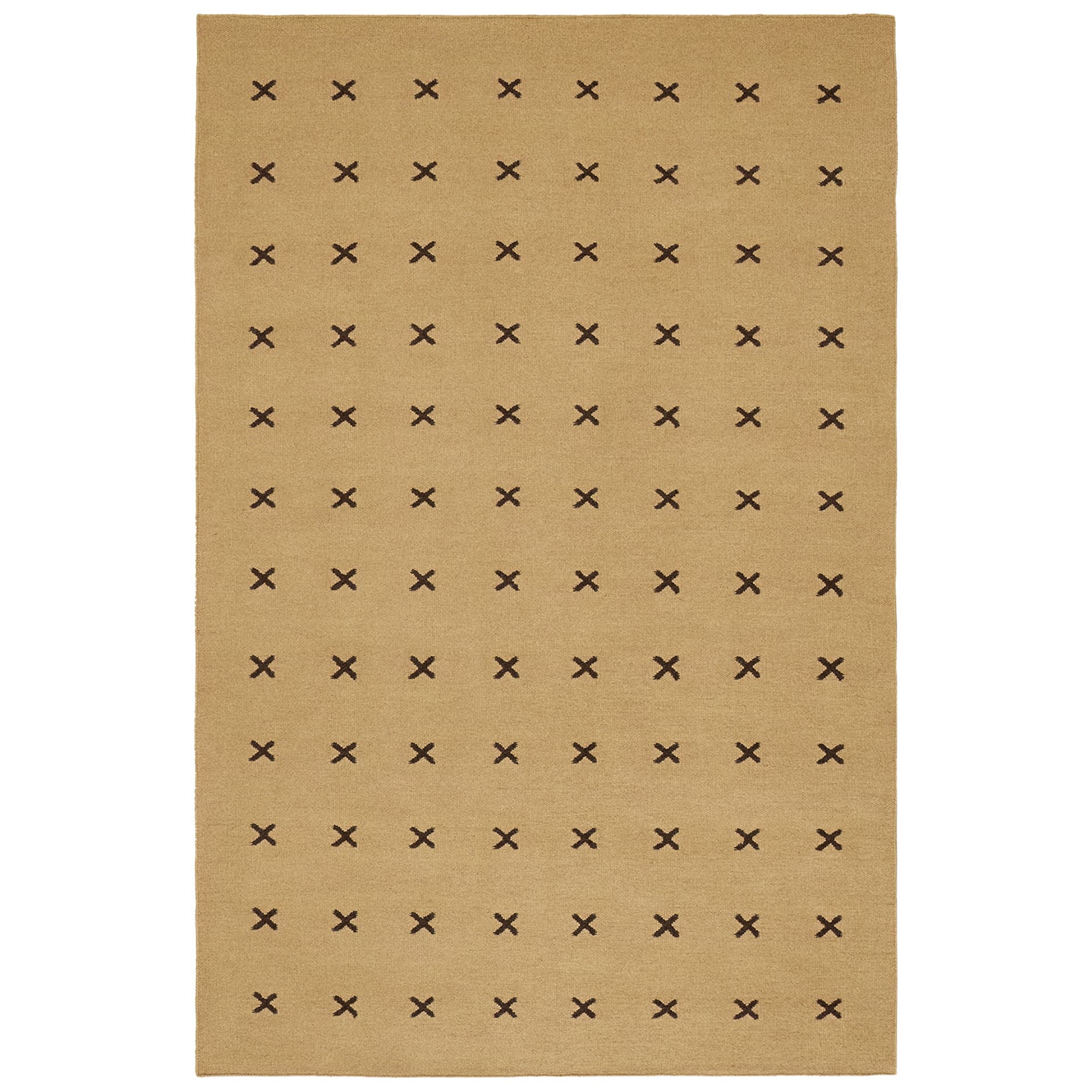 Nordic Knots - Cross Mustard/Dark Brown 170 x 240 cm - Mønstrede tepper - Ull