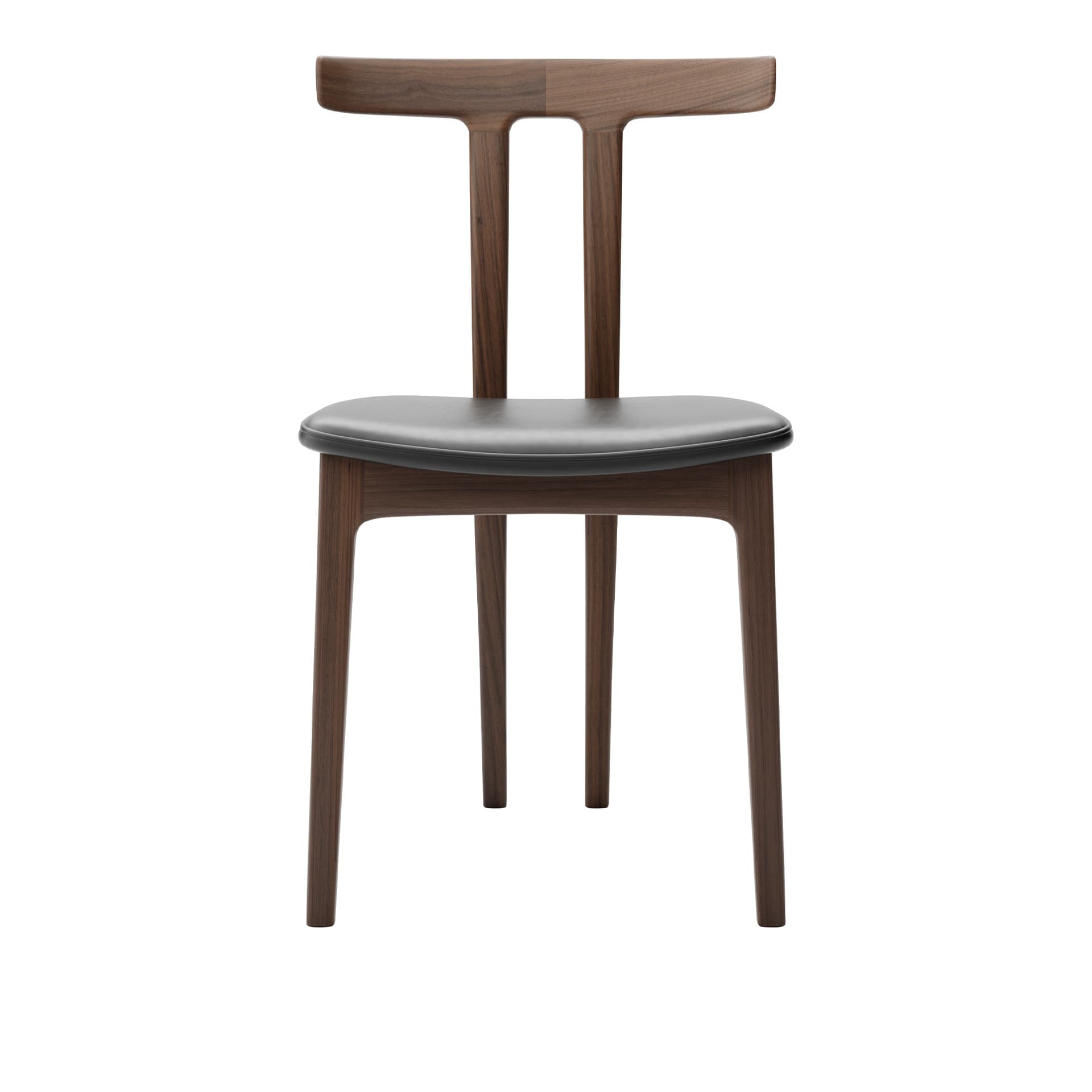 Carl Hansen - OW58, T-Chair, Oiled Walnut, Leather Cat. C Sif 98 - Spisestoler - Ole Wanscher - Tre farget