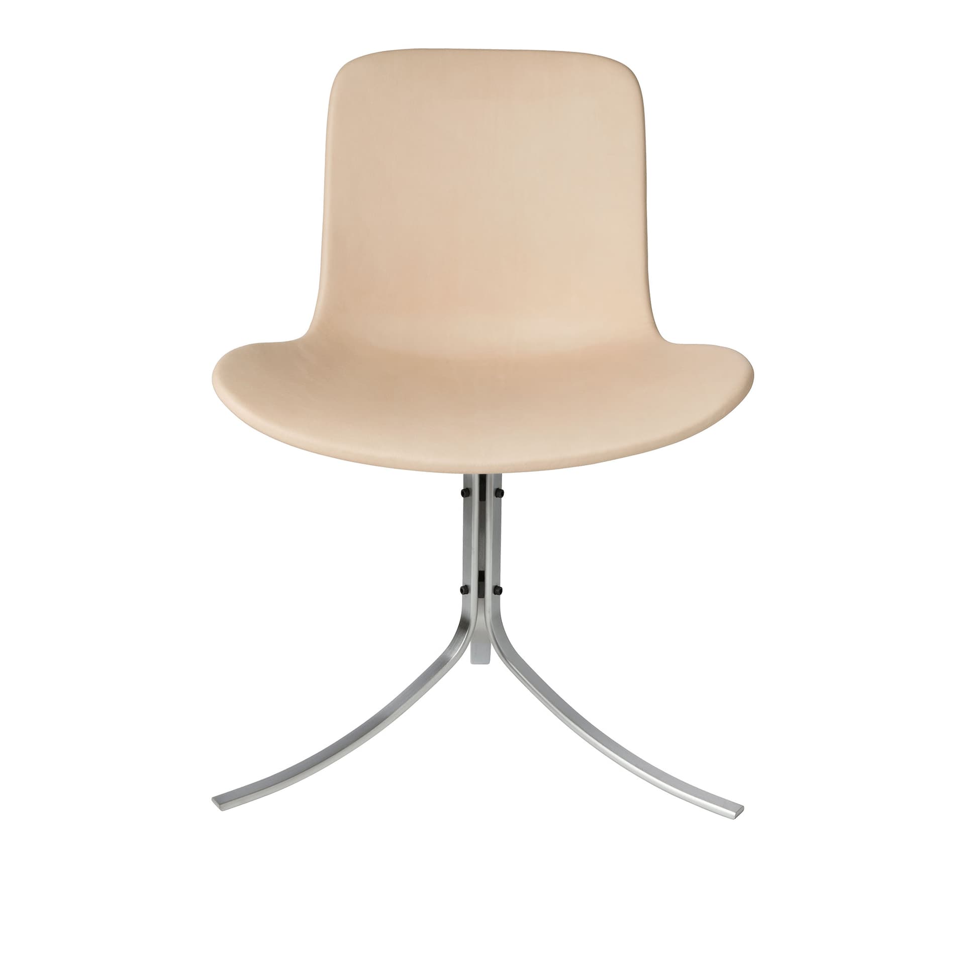 Fritz Hansen - PK9, Läder, Natural - Spisestoler - Poul Kjærholm - Brun - Lær/Metall/Syntetisk materiale