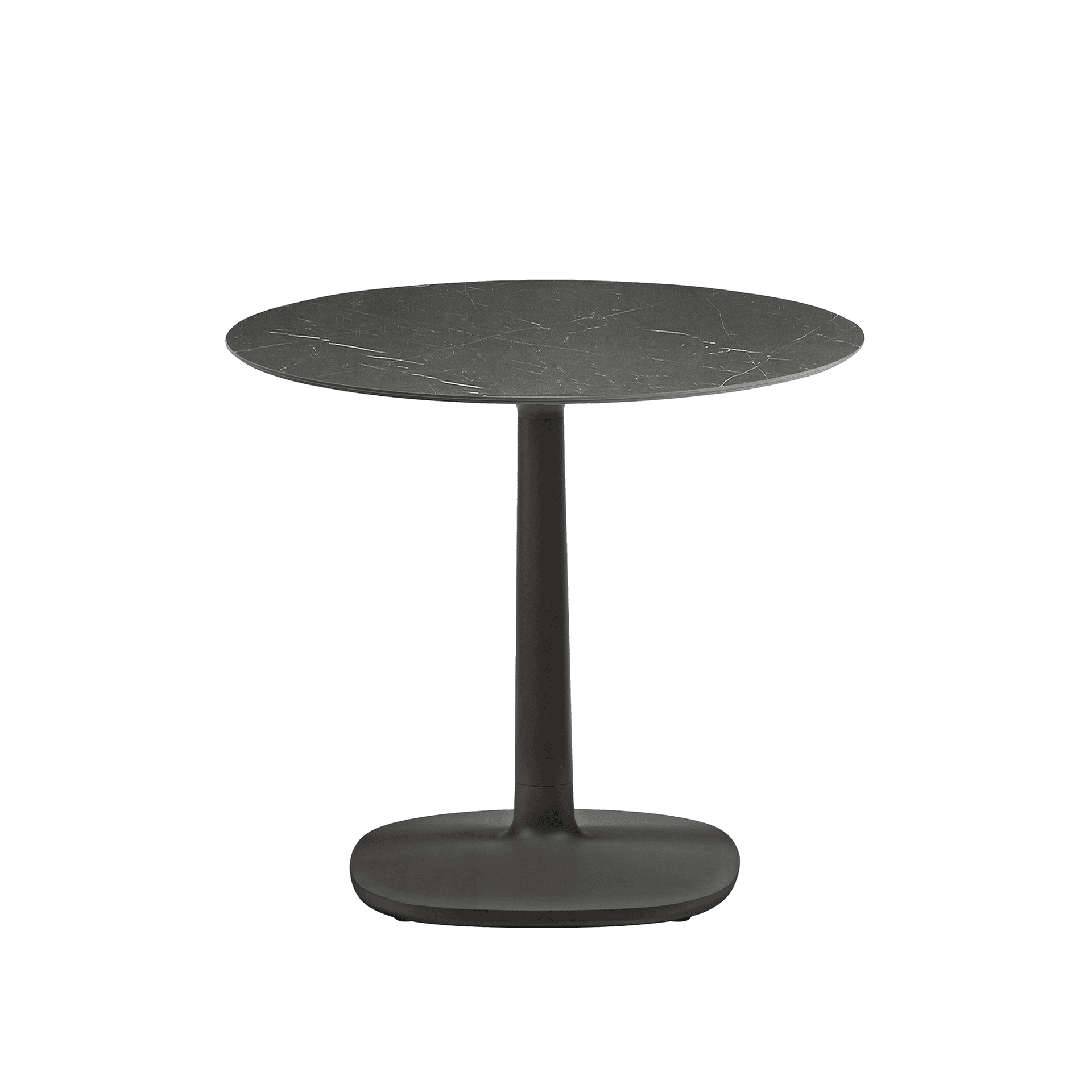 Kartell - Multiplo 4069 rundt bord Ø78 med liten kvadratisk base svart marmor - Spisebord - Antonio Citterio - Svart - Naturlig materiale/Metall