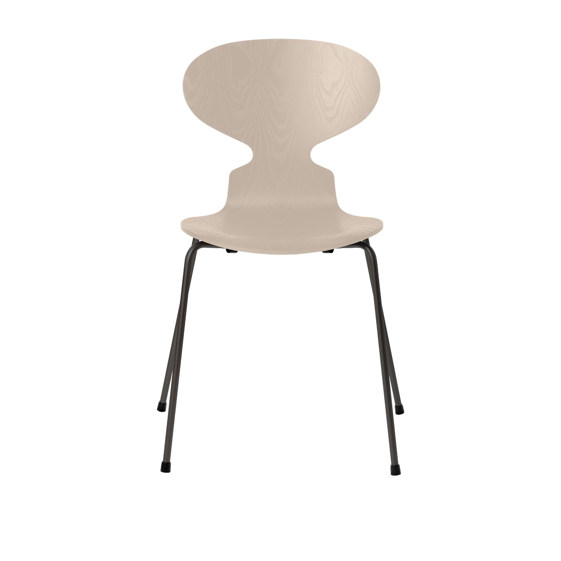 Fritz Hansen - Ant 3101 farget asketrefinér stålstativ varm grafitt light beige - Spisestoler - Arne Jacobsen - Beige - Metall/Tre