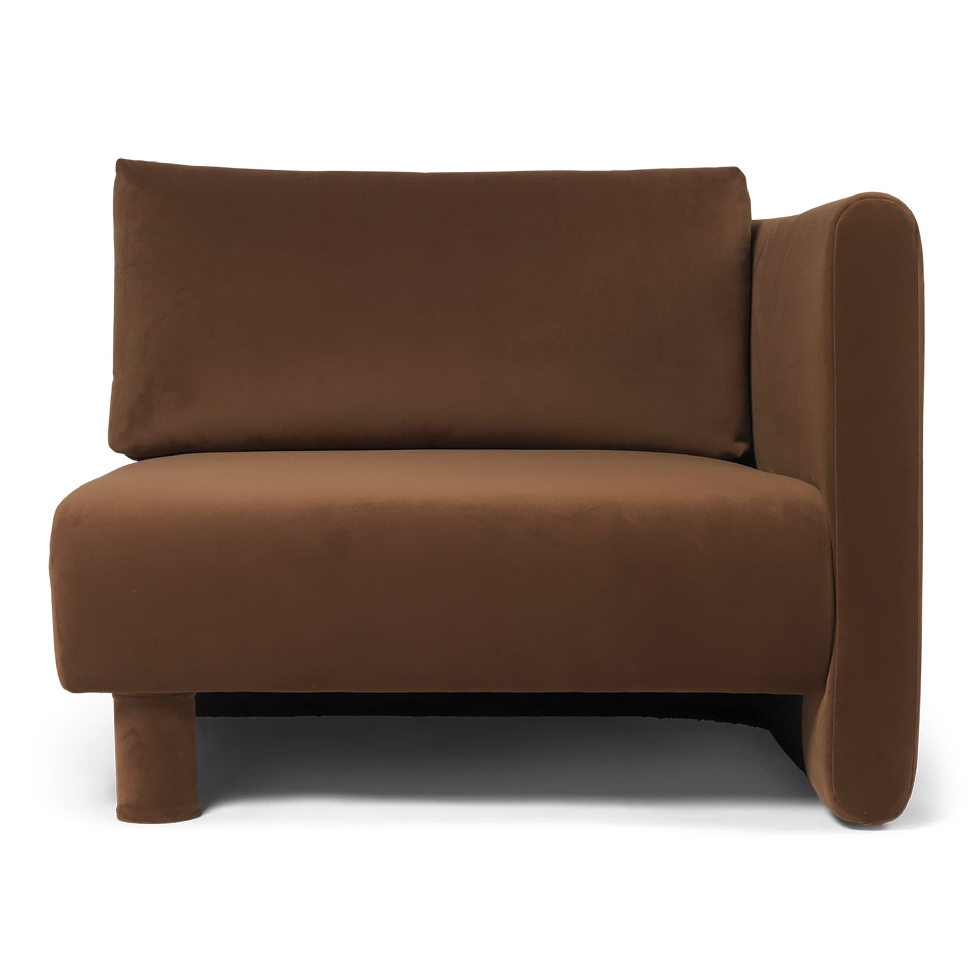 Ferm Living - Dase Armrest R Rich Velvet - 36 Soft Brown - Modulsofaer & Hjørnesofaer - Brun - Tre/Plast