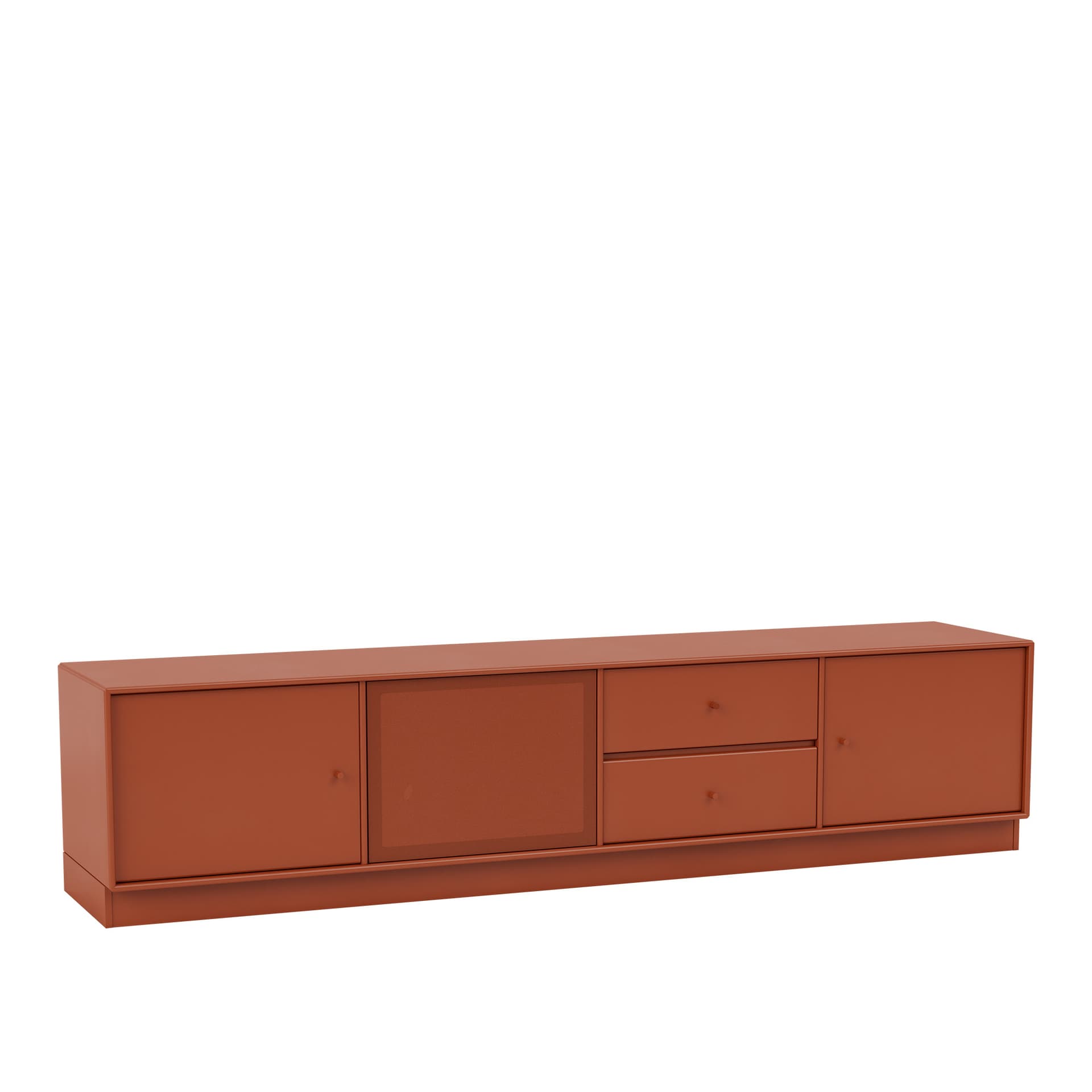 Montana - Octave Viii TV Bench 162-Hokkaido 07 Plinth 7 cm - TV-benker - Peter J. Lassen - Rød - Tre
