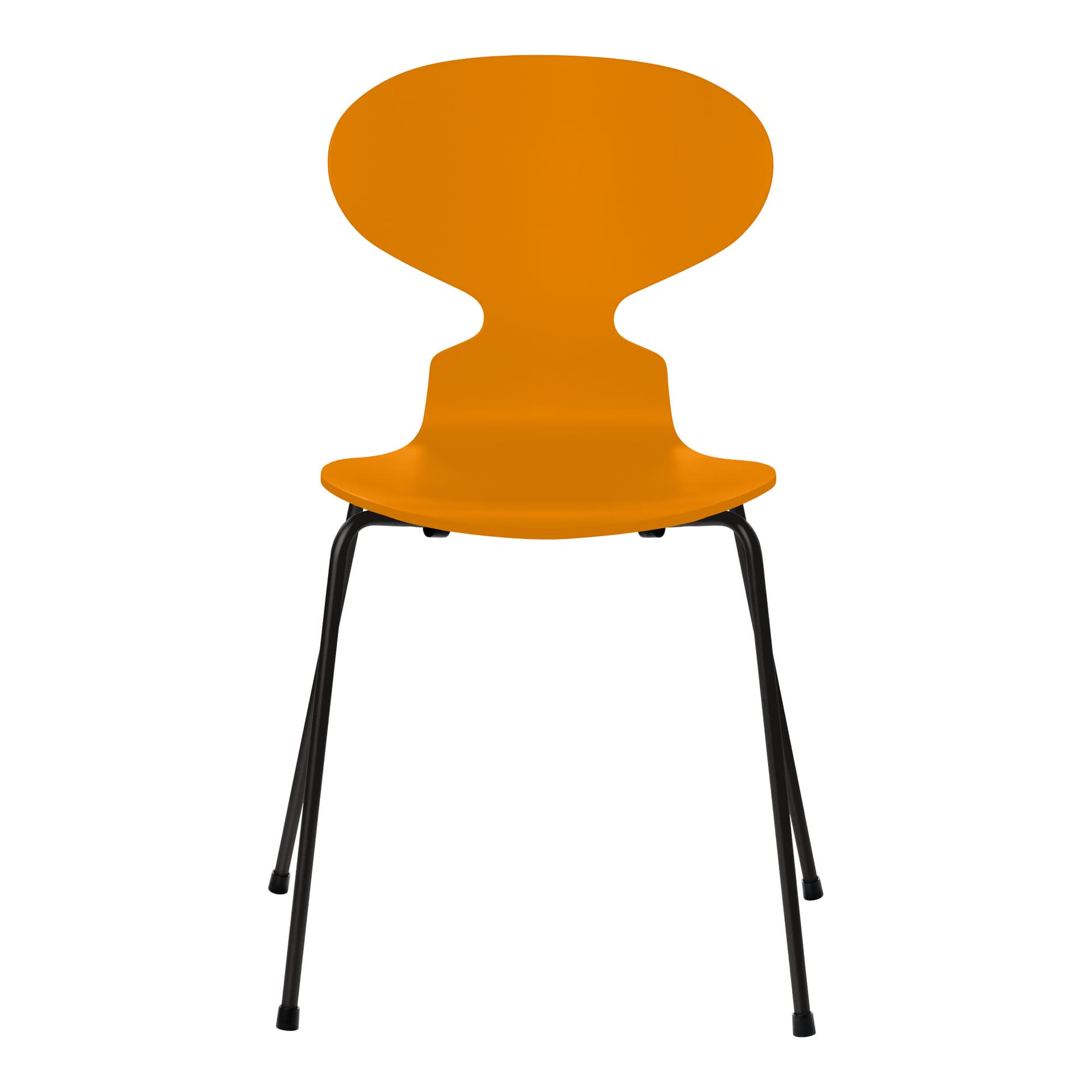 Fritz Hansen - Ant 3101 lakkert bøketrefinér stålstativ svart burnt yellow - Spisestoler - Arne Jacobsen - Gul - Metall/Tre