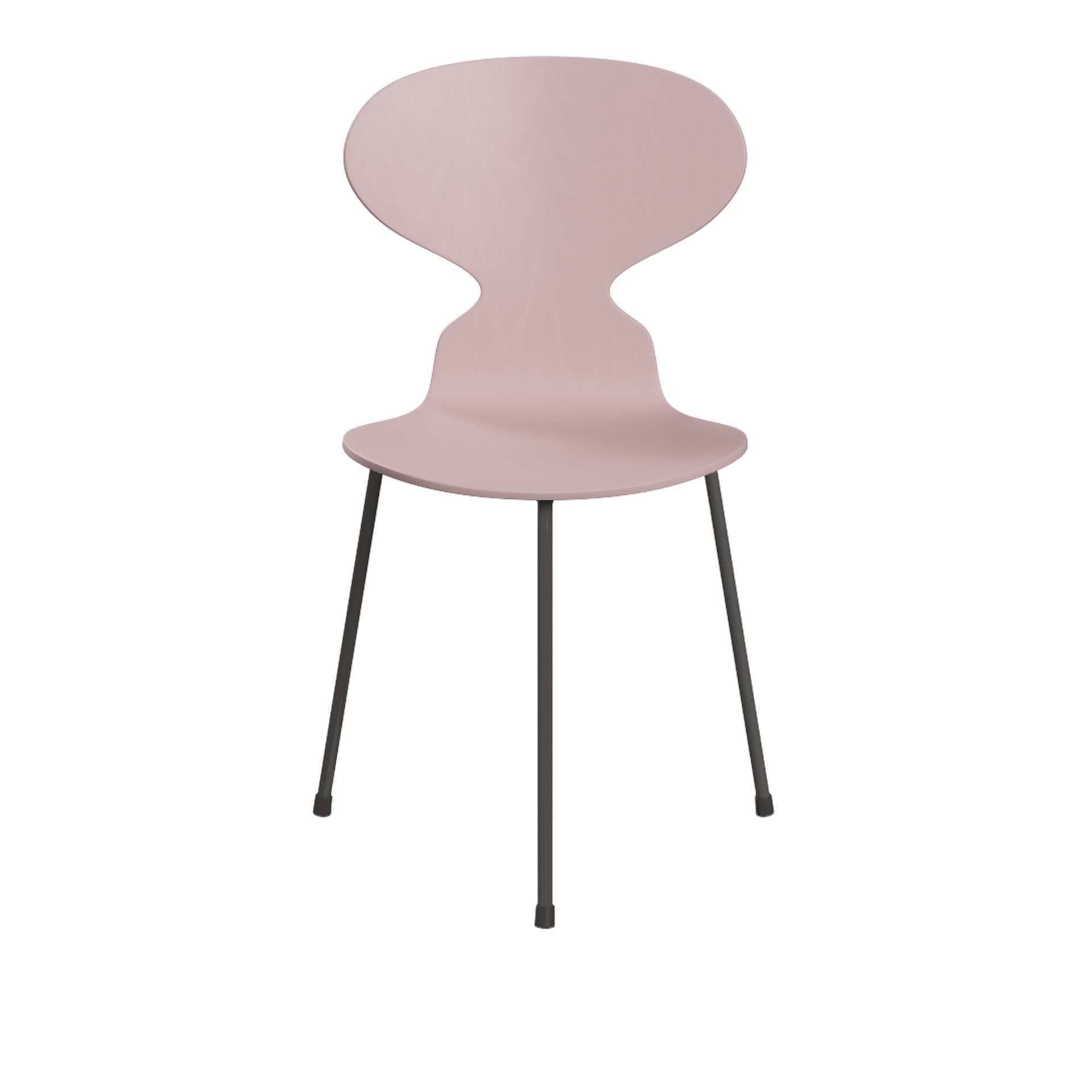 Fritz Hansen - Ant 3100 farget asketrefinér stålstativ varm grafitt pale rose - Spisestoler - Arne Jacobsen - Rosa - Metall/Tre