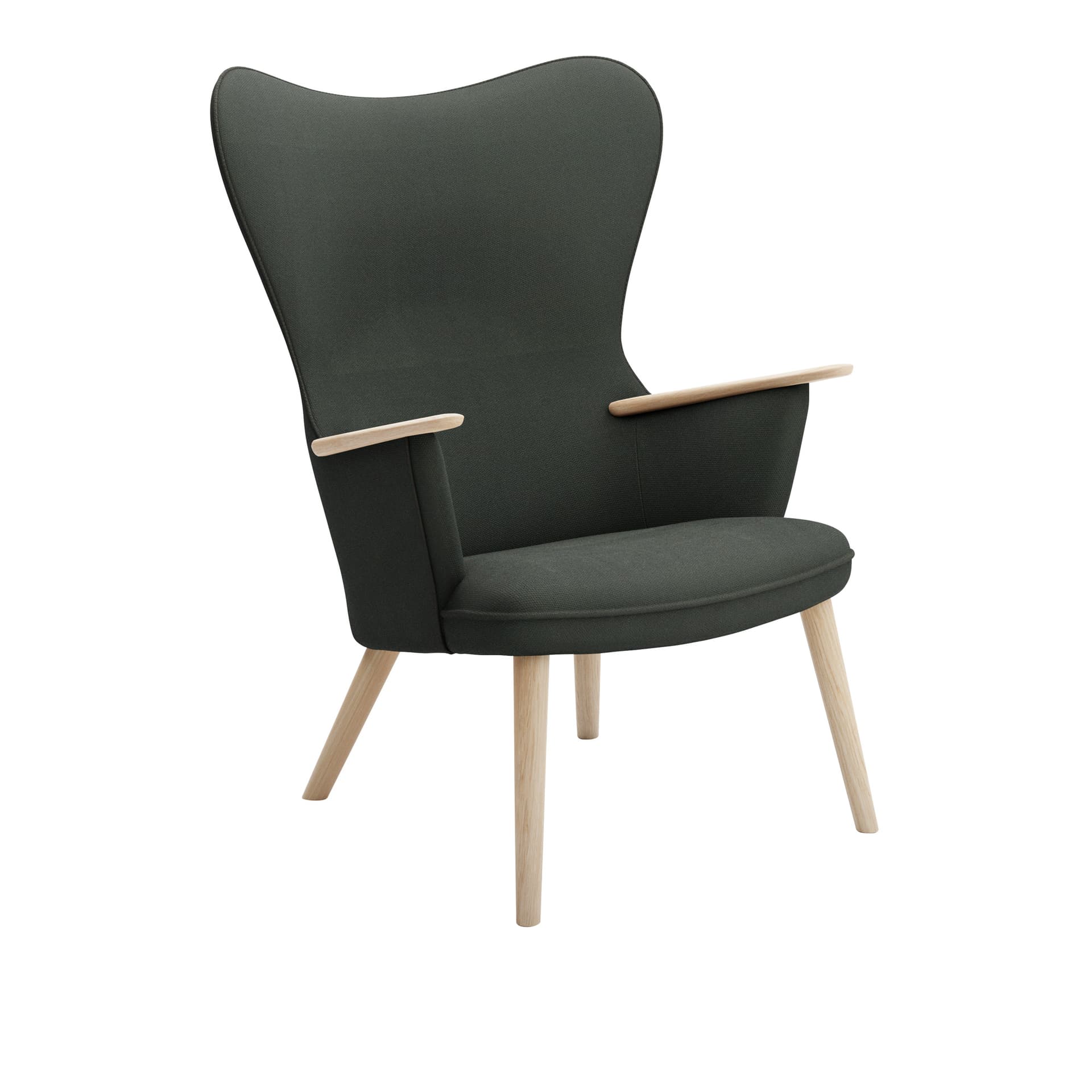 Carl Hansen - CH78 Fåtölj, Vitoljad Ek, Tyggrupp 3 Fiord 0991 - Lenestoler - Hans J. Wegner - Tre/Tekstilmateriale/Skum