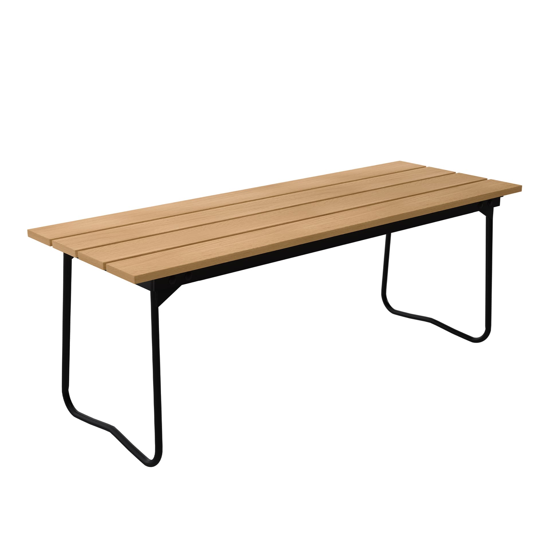 Grythyttan Stålmöbler - Bench 8 Oljad Ek / Svart Stativ - Hagebenker & sofaer - Artur Lindqvist - Tre farget - Metall/Tre