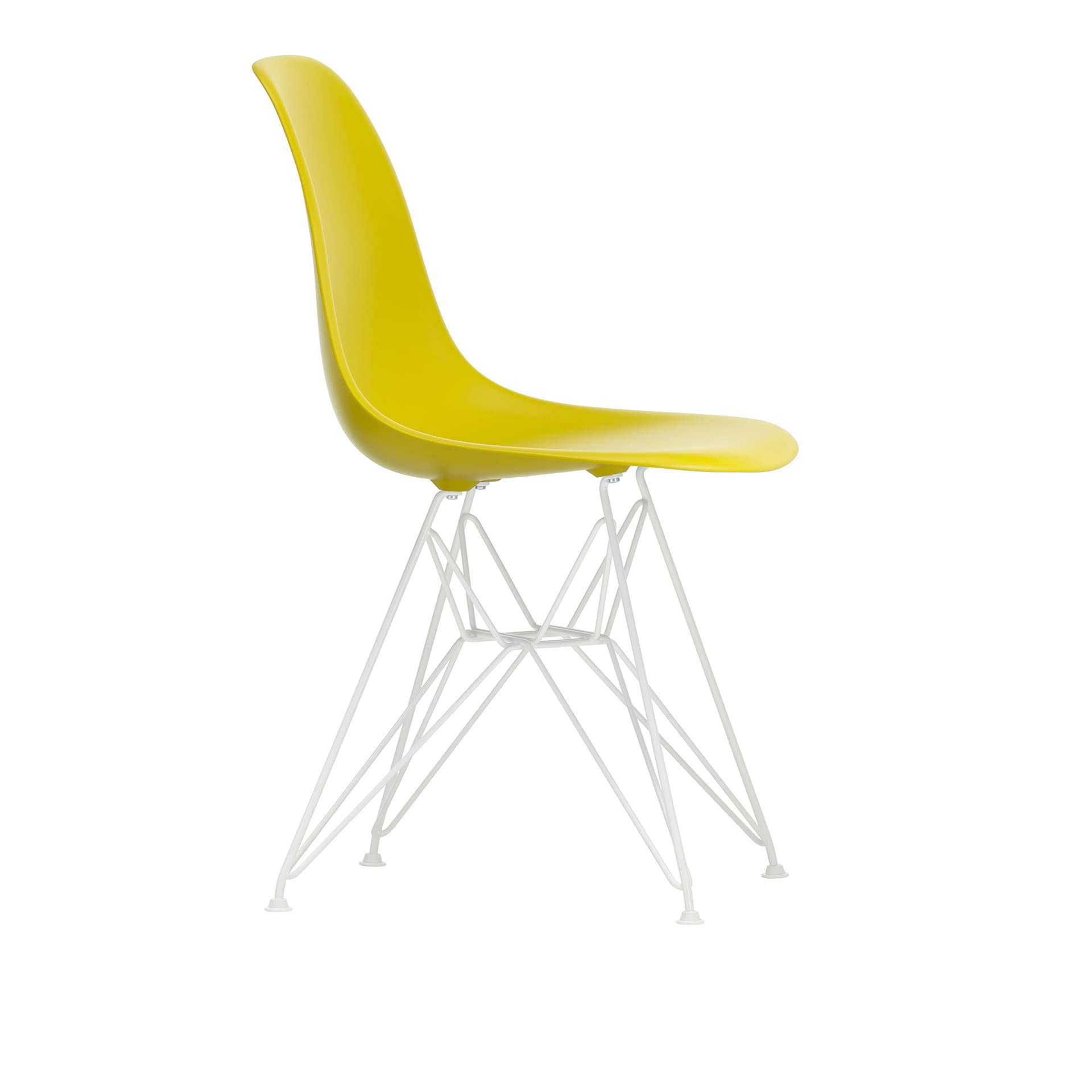 Vitra - Eames Plastic Chair DSR - 34 Mustard/White Base - Spisestoler - Charles & Ray Eames - Gul - Metall/Plast