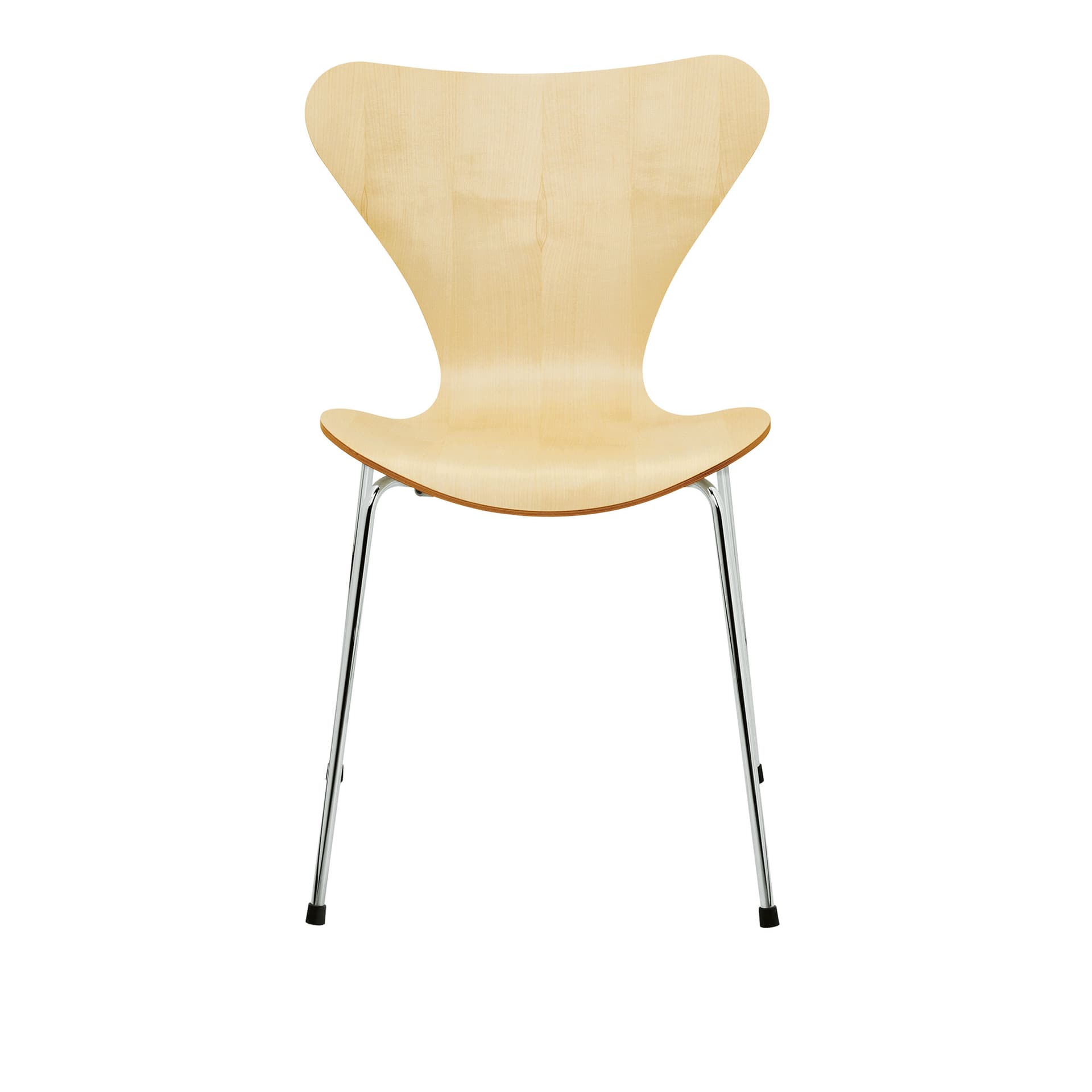 Fritz Hansen - Series 7 stol 3107 trefiner stålram krom lönnfanér - Spisestoler - Arne Jacobsen - Tre farget - Metall/Tre