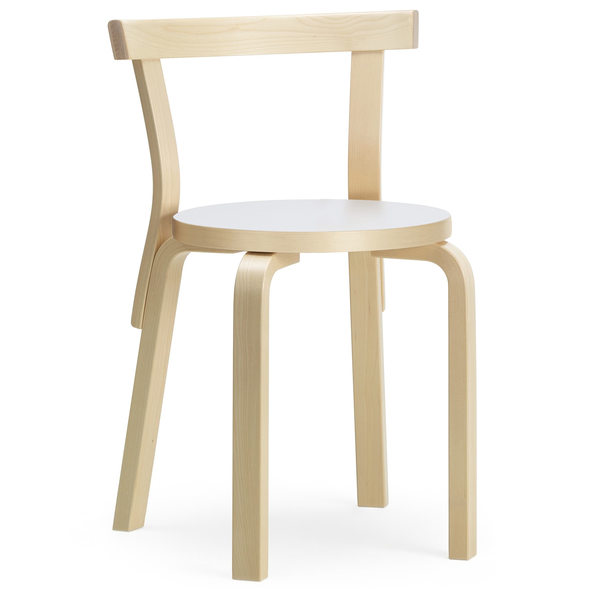 Artek - Stol 68, Vit laminat - Spisestoler - Alvar Aalto - Hvit - Tre