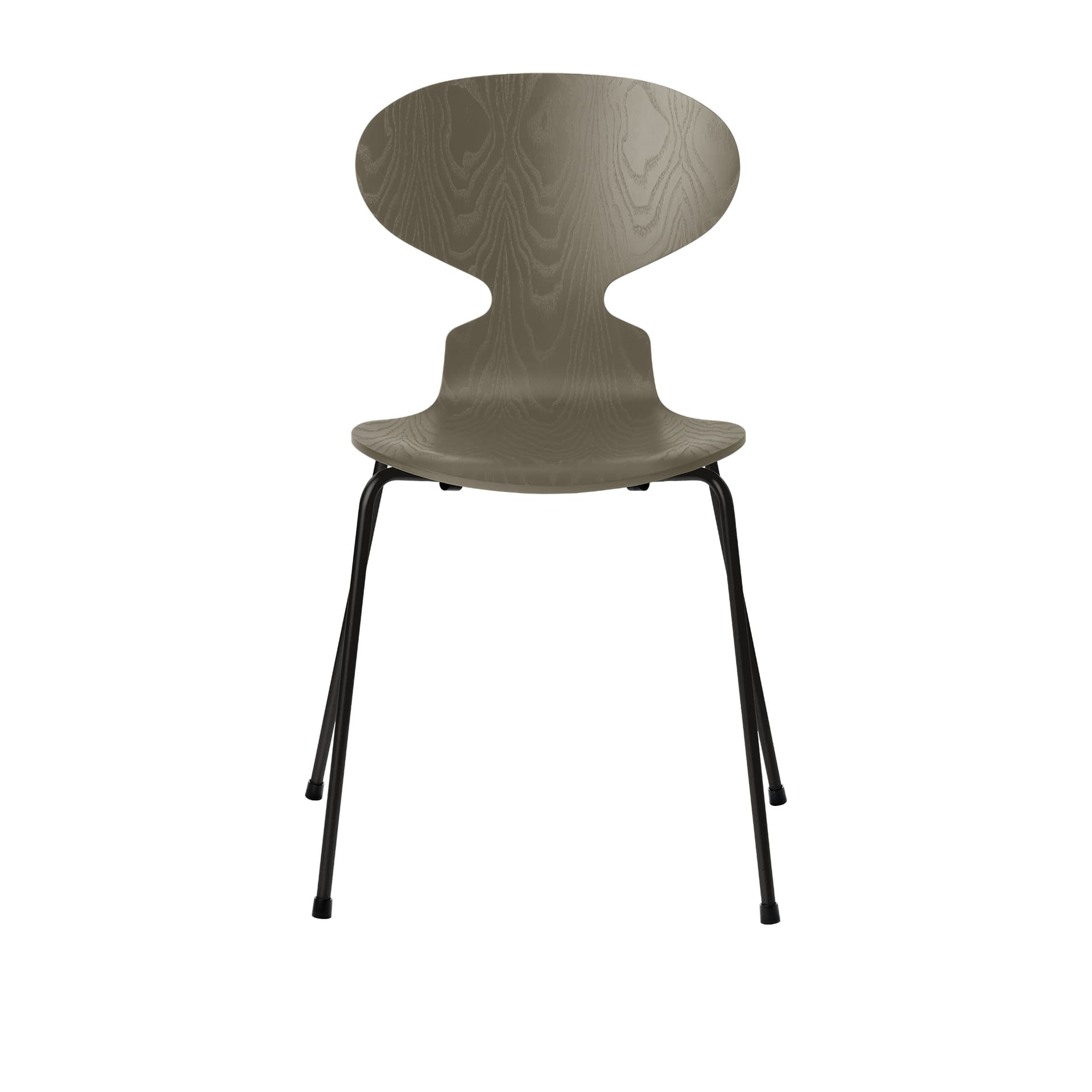 Fritz Hansen - Ant 3101 farget asketrefinér stålstativ svart olive green - Spisestoler - Arne Jacobsen - Grønn - Metall/Tre