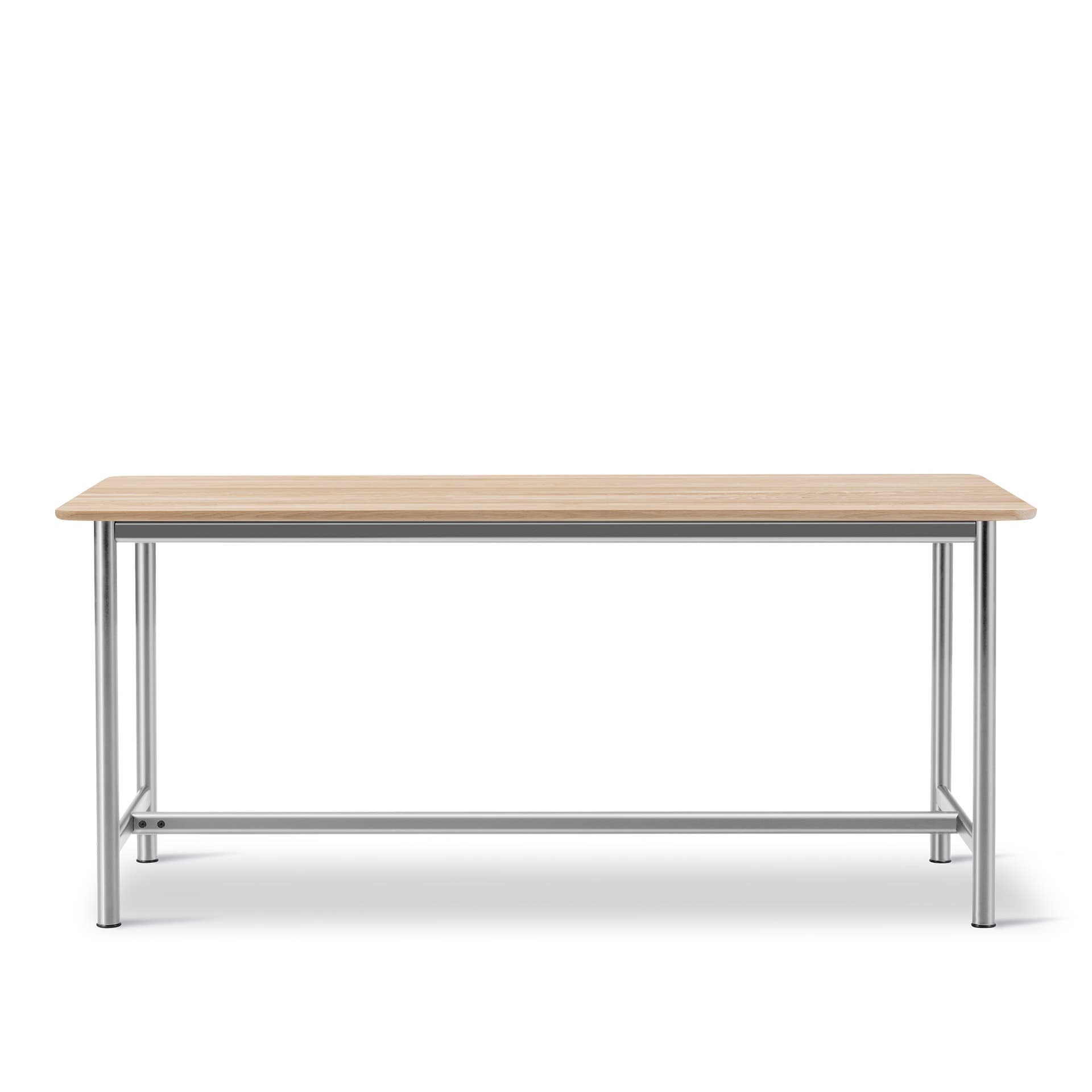 Fredericia Furniture - Plan Table - Table 200 x 100 cm - height 95 cm - Oak light oil - Rounded edge - Brushed steel - Skrivebord - Edward Barber & Jay Osgerby - Tre farget - Tre