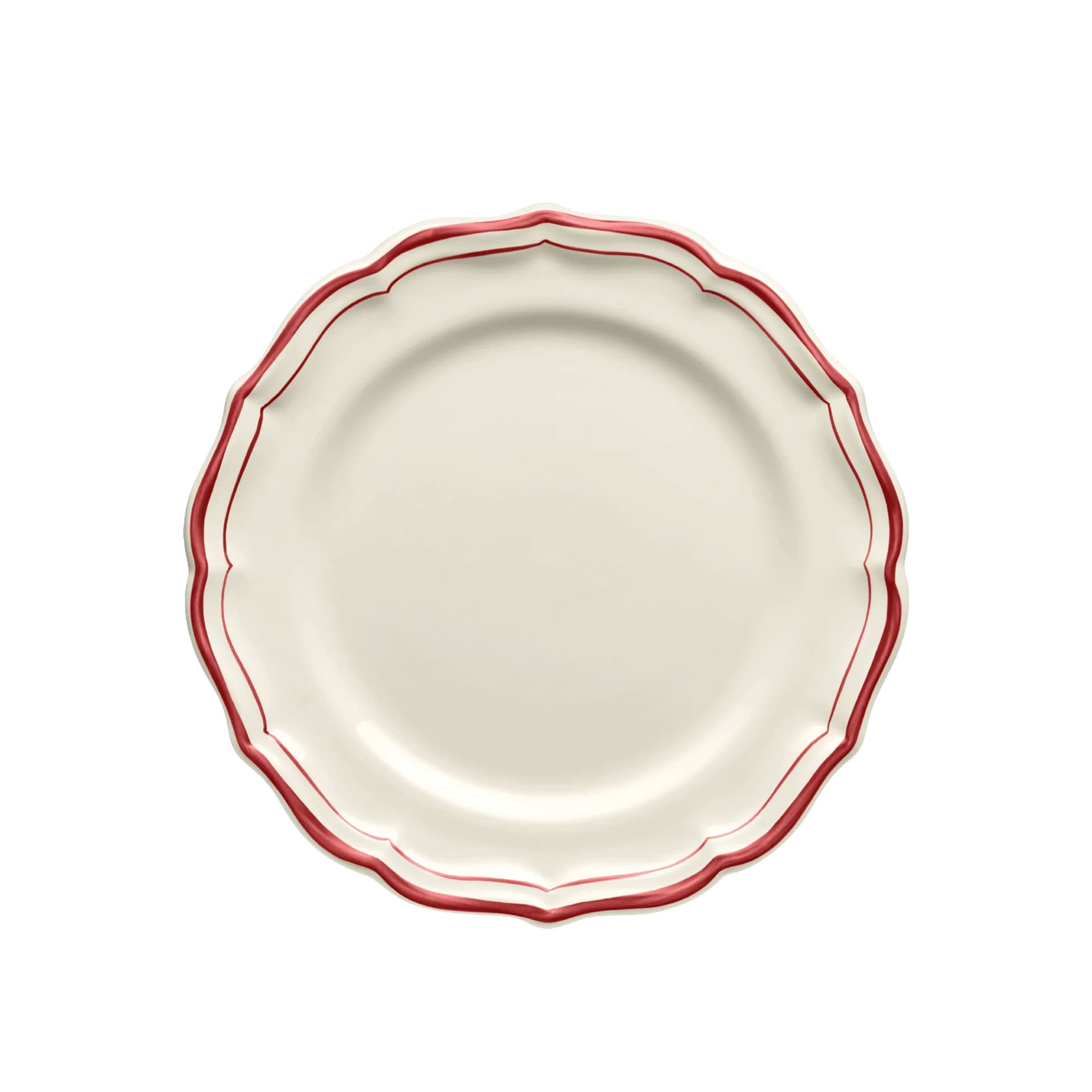 Gien - Filet desserttallrik 4-pack röd - Asjetter - Rød - Keramikk