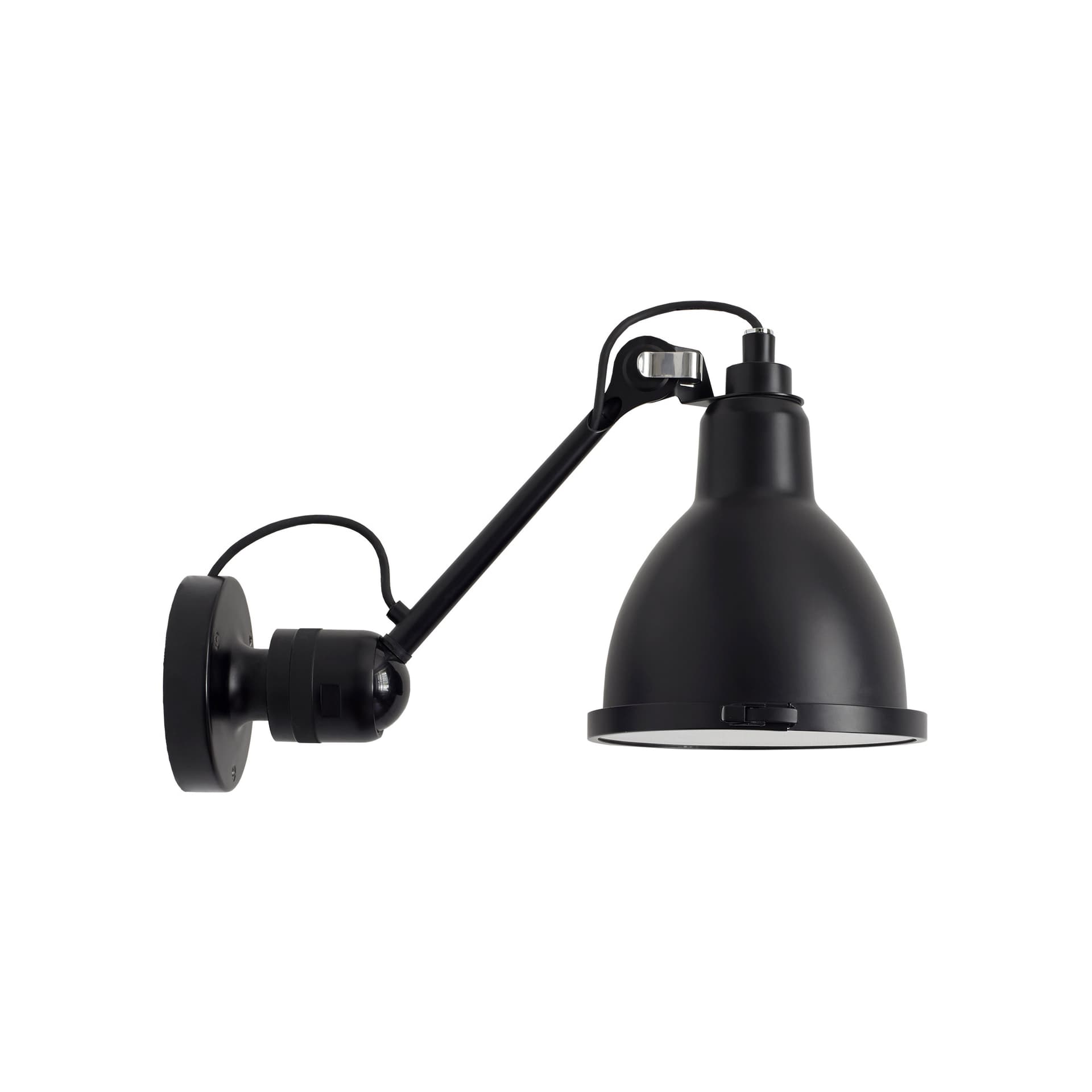 DCWéditions - Lampe Gras No 304 XL Outdoor Seaside Round Black/Black - Utendørs vegglamper - Bernard-Albin Gras - Svart - Glass/Metall/Syntetisk materiale