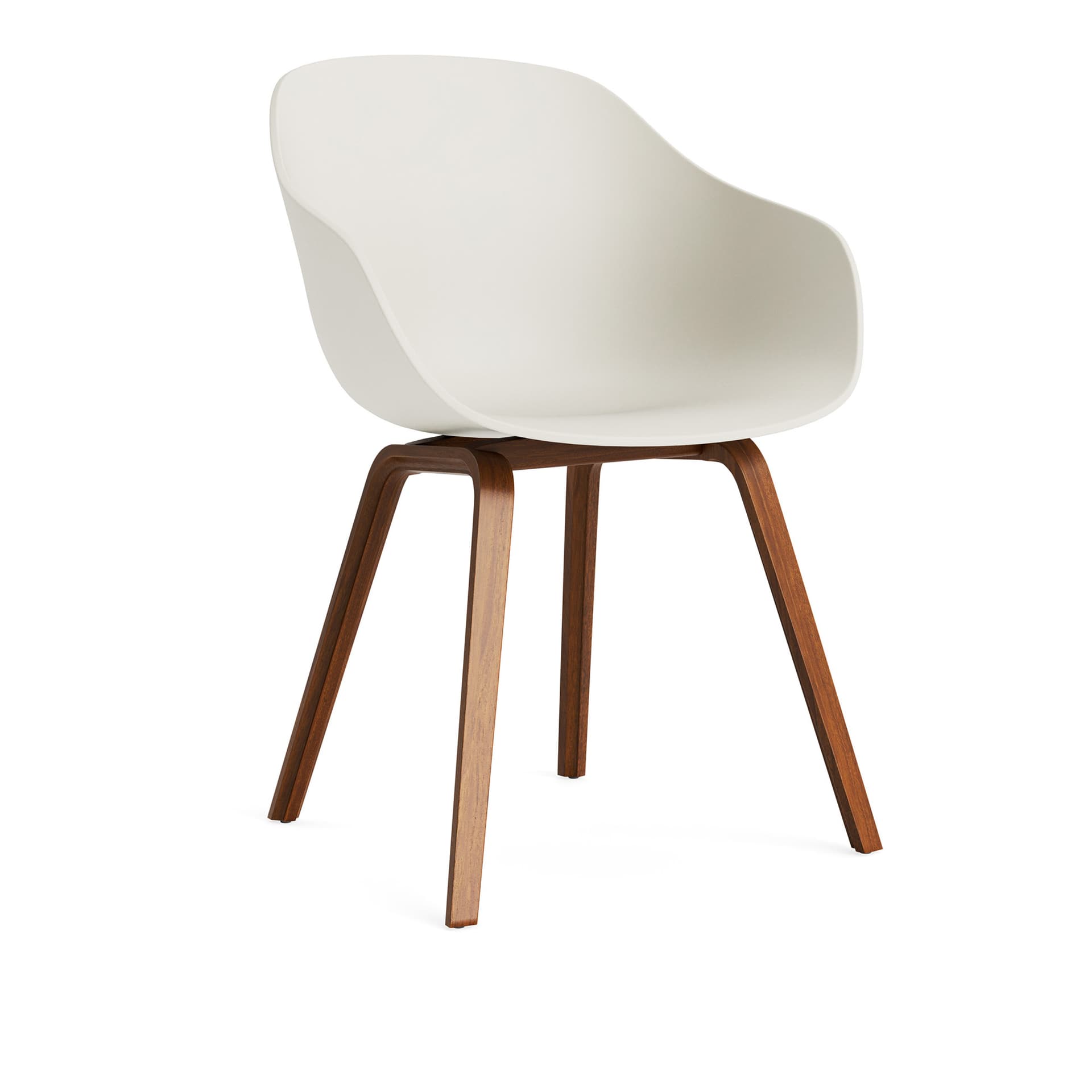 HAY - AAC222 Chair WB Lacq Walnut Base Melange Cream 2.0 Shell - Spisestoler - Hee Welling - Beige - Tre/Plast