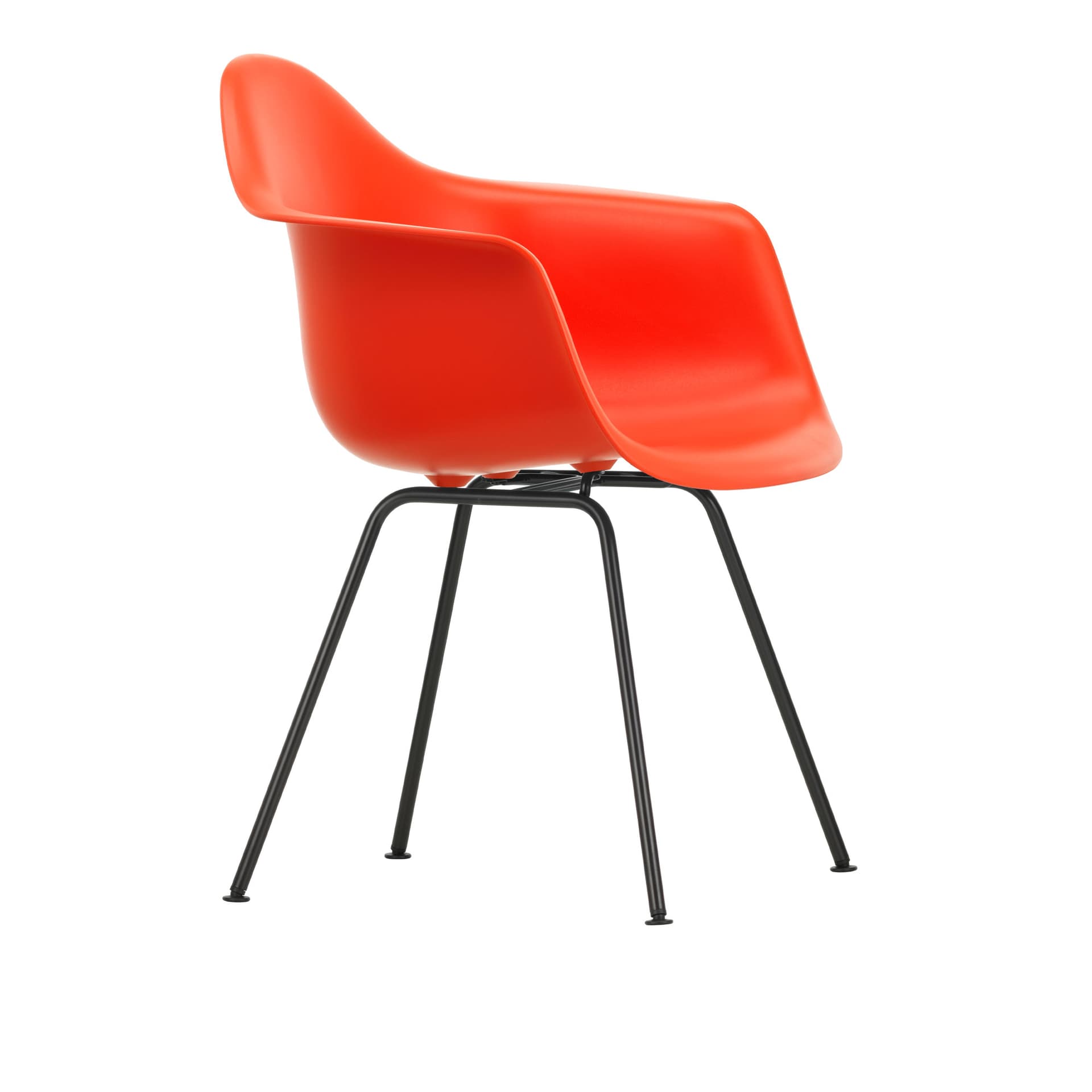 Vitra - Eames Plastic Armchair DAX - 03 Poppy Red - Basic Dark Base - Spisestoler - Charles & Ray Eames - Rød - Metall/Plast
