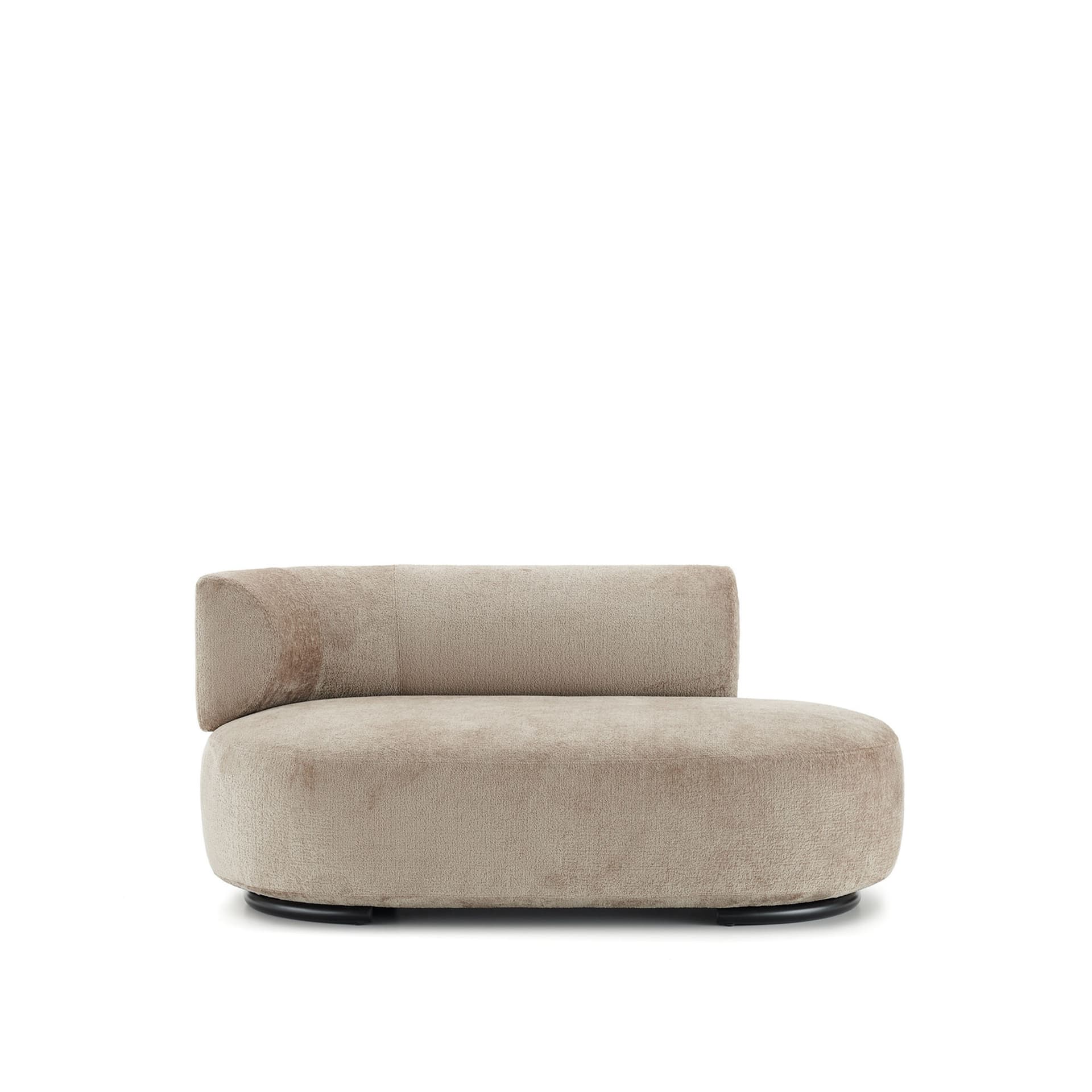 Kartell - K-Waiting Ottoman Left Backrest Chenille Beige - Sofaer - Rodolfo Dordoni - Beige - Metall/Tekstilmateriale/Plast