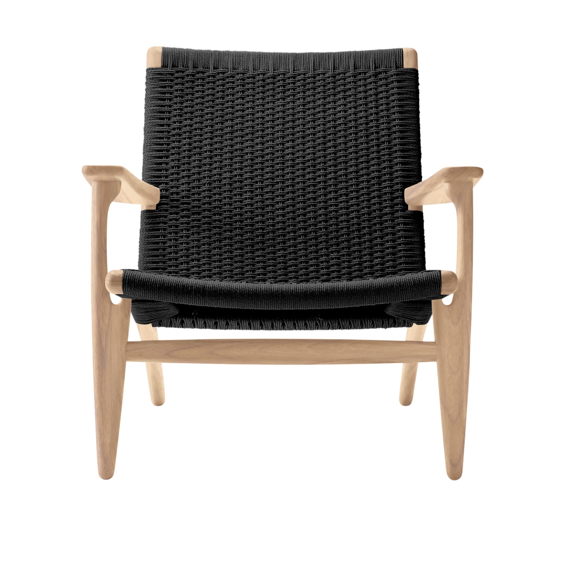 Carl Hansen - CH25, Vitoljad Ek, Svartflätat papperssnöre - Lenestoler - Hans J. Wegner - Tre farget - Naturlig materiale/Tre