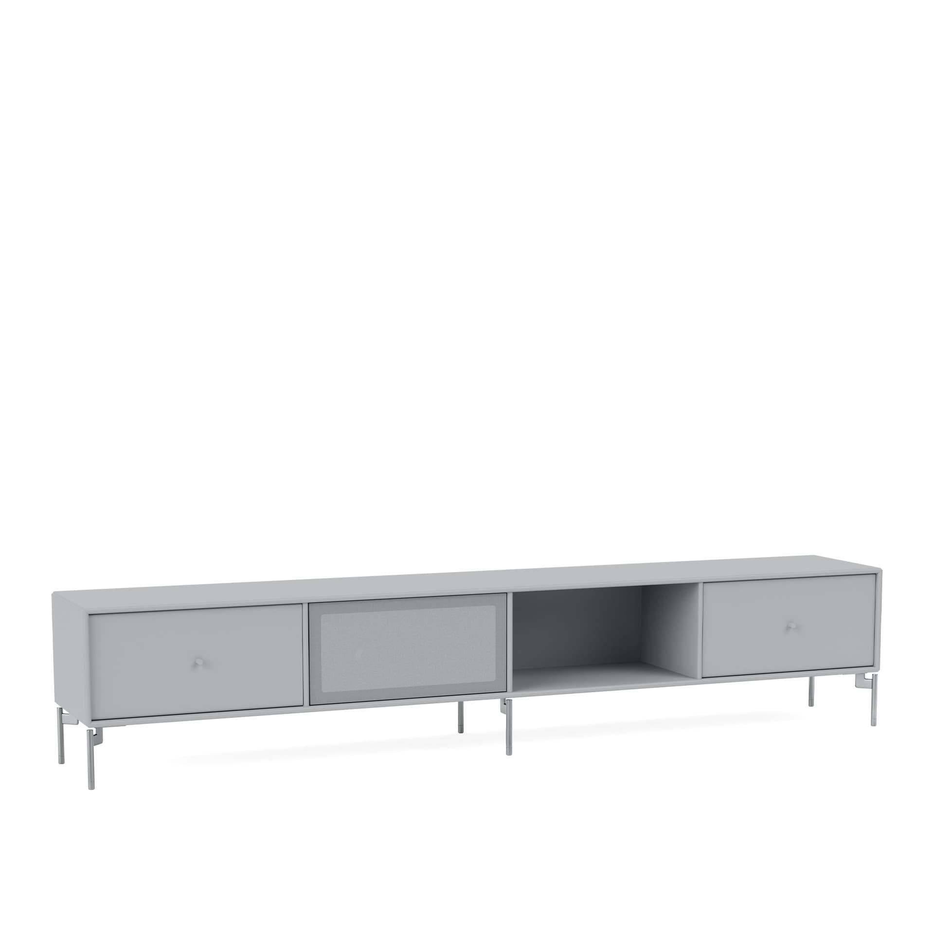 Montana - OCTAVE VII TV Bench, 01-LegsMB126Chrome, 02 Fjord - TV-benker - Peter J. Lassen - Grå