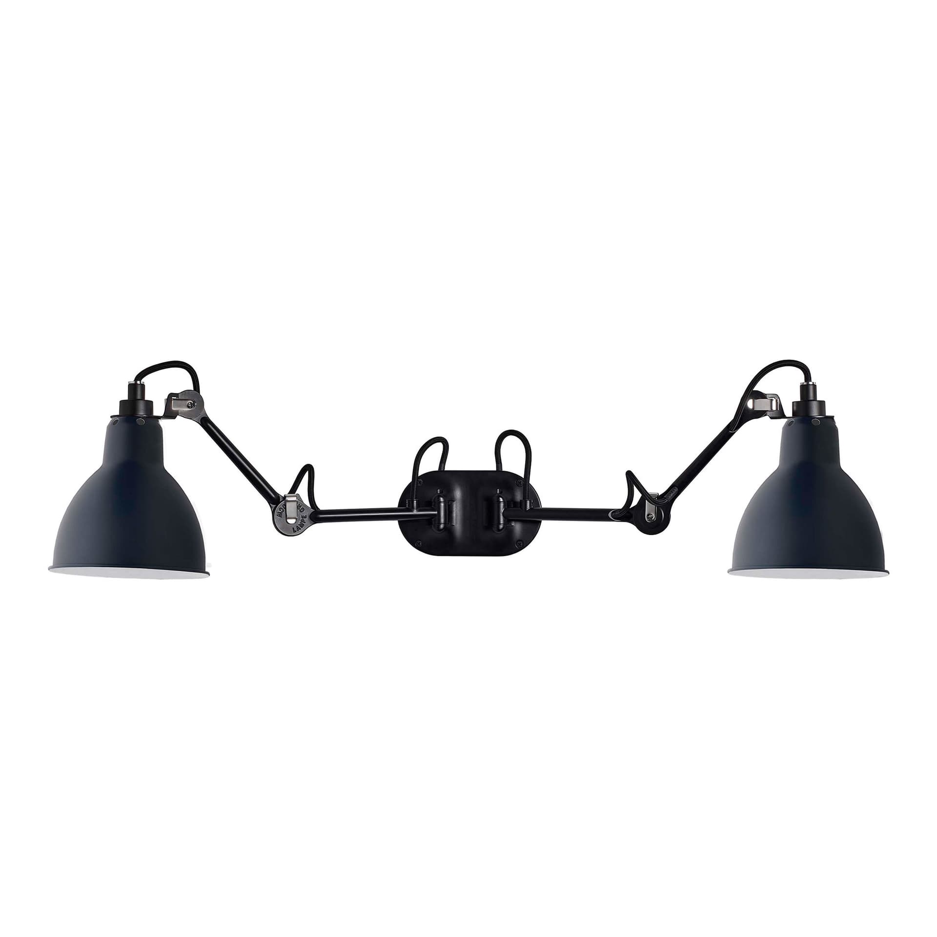 DCWéditions - Lampe Gras 204 Round Double, Black/Blue - Sengelamper - Bernard-Albin Gras - Blå - Metall