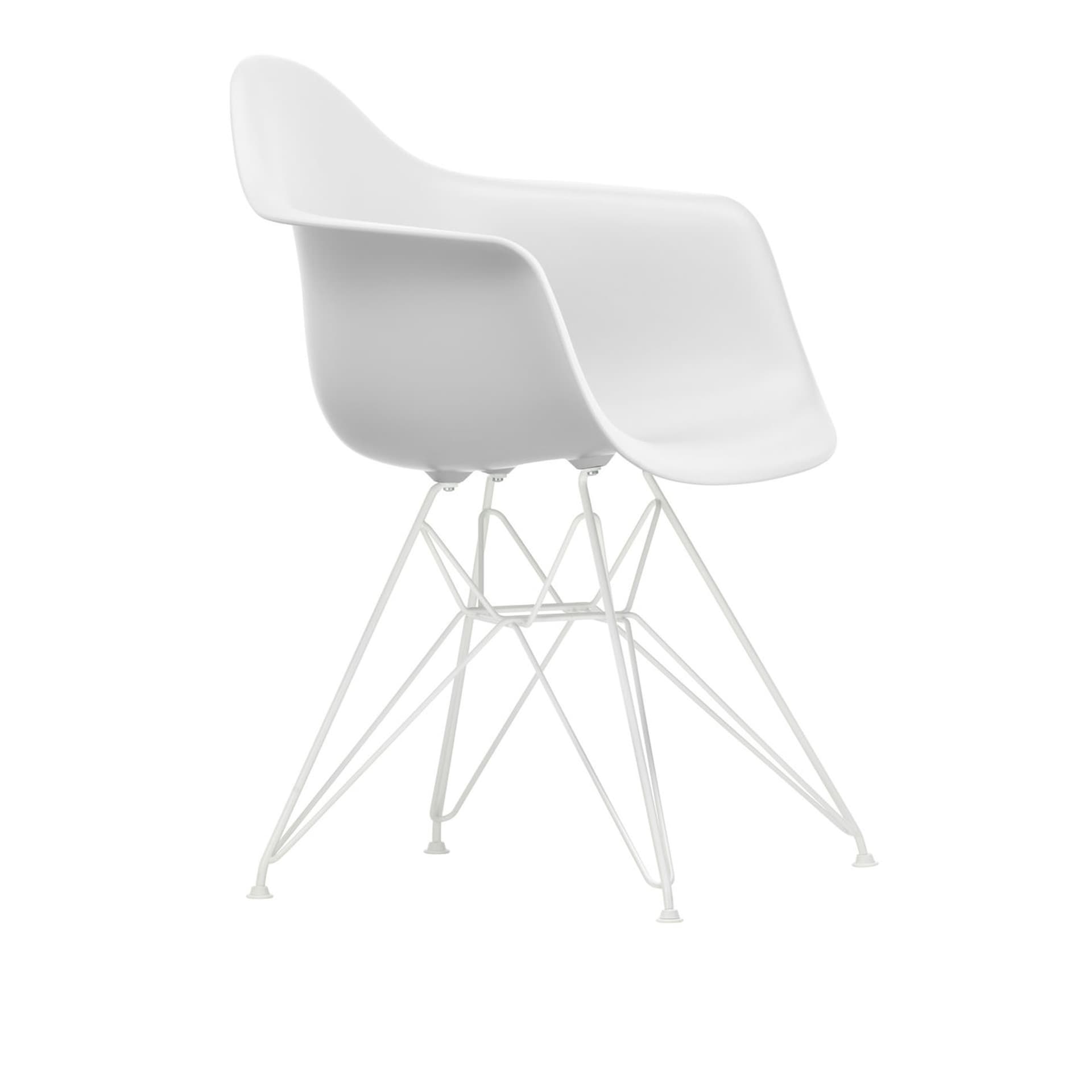Vitra - Eames RE Plastic Armchair DAR 85 Cotton White, White Base - Spisestoler - Charles & Ray Eames - Hvit - Metall/Plast
