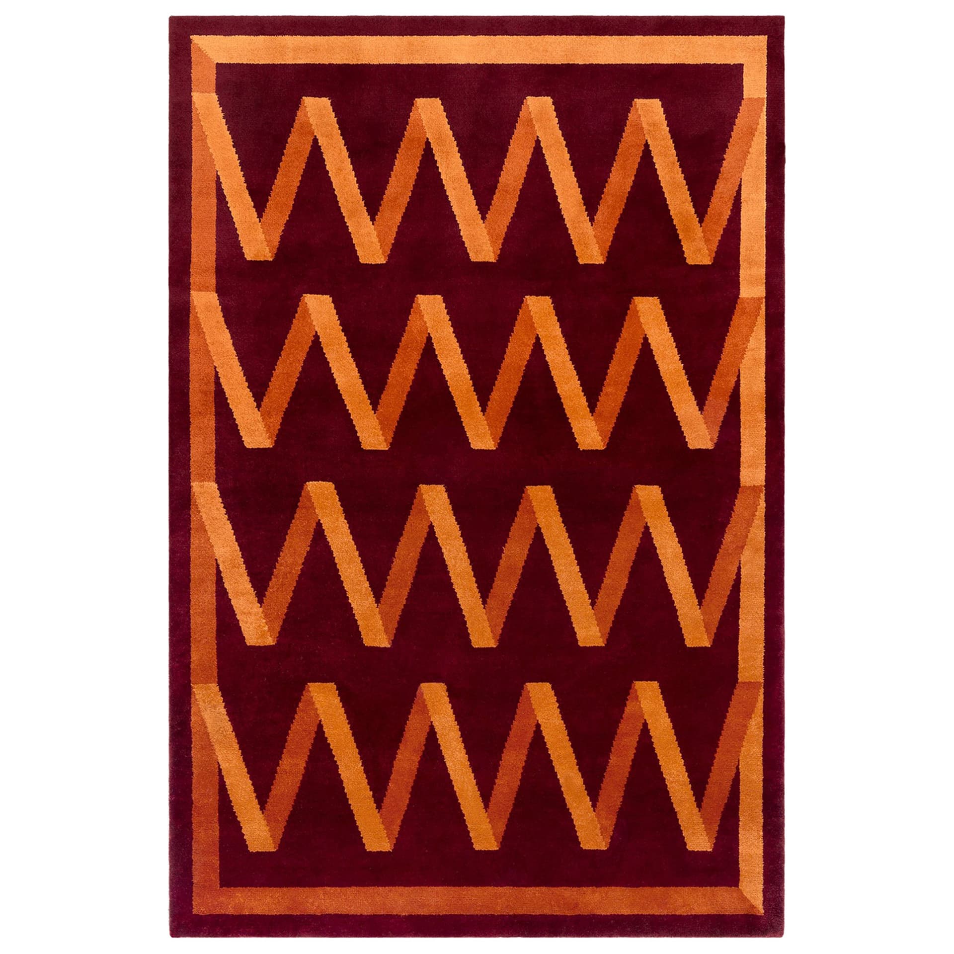 Nordic Knots - CR Folding Ribbon Burgundy 170 x 240 cm - Mønstrede tepper - Campbell-Rey - Ull