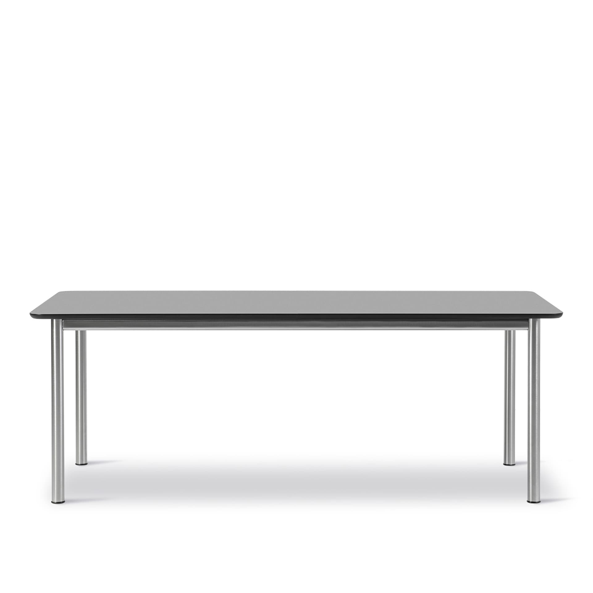 Fredericia Furniture - Plan Table - Table 200 x 100 cm - height 73 cm - Laminate Fenix NTM Black - Straight edges matching ABS - Brushed steel - Skrivebord - Edward Barber & Jay Osgerby - Tre farget - Tre
