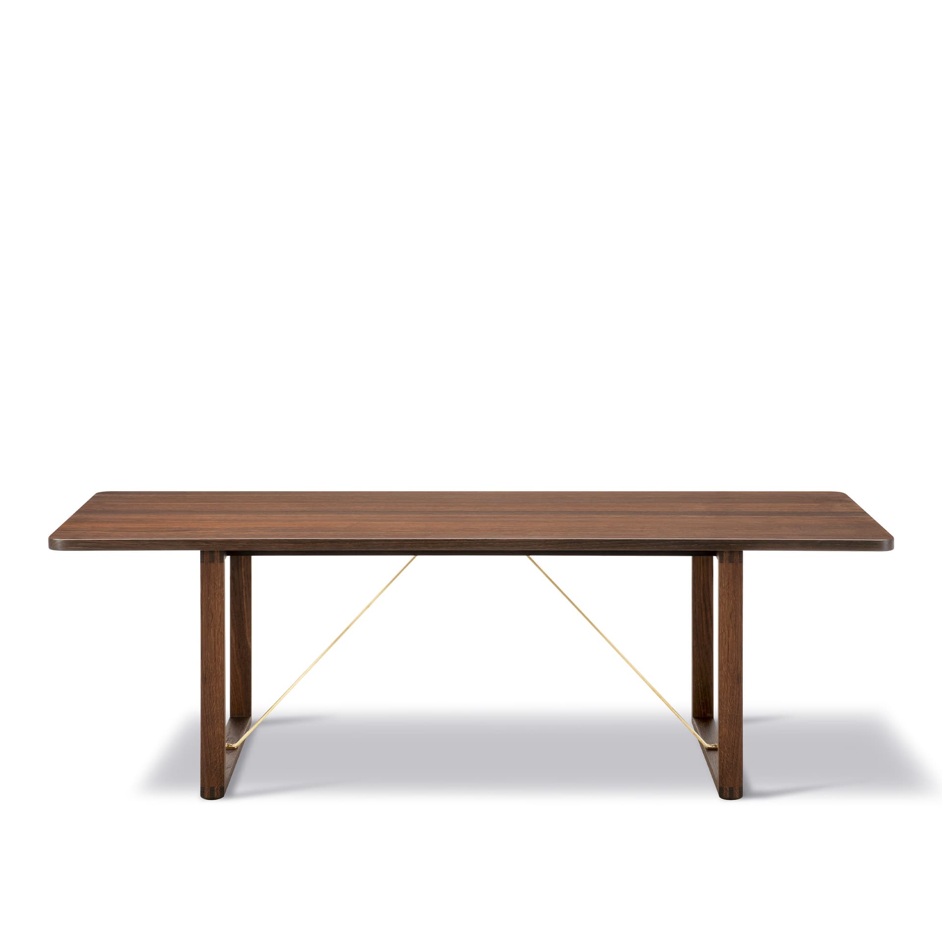 Fredericia Furniture - BM67 Coffee table - Smoked oak - oiled - Brackets in brass - 140 x 55 cm - height 45 cm - Sofabord - Børge Mogensen - Tre farget - Tre