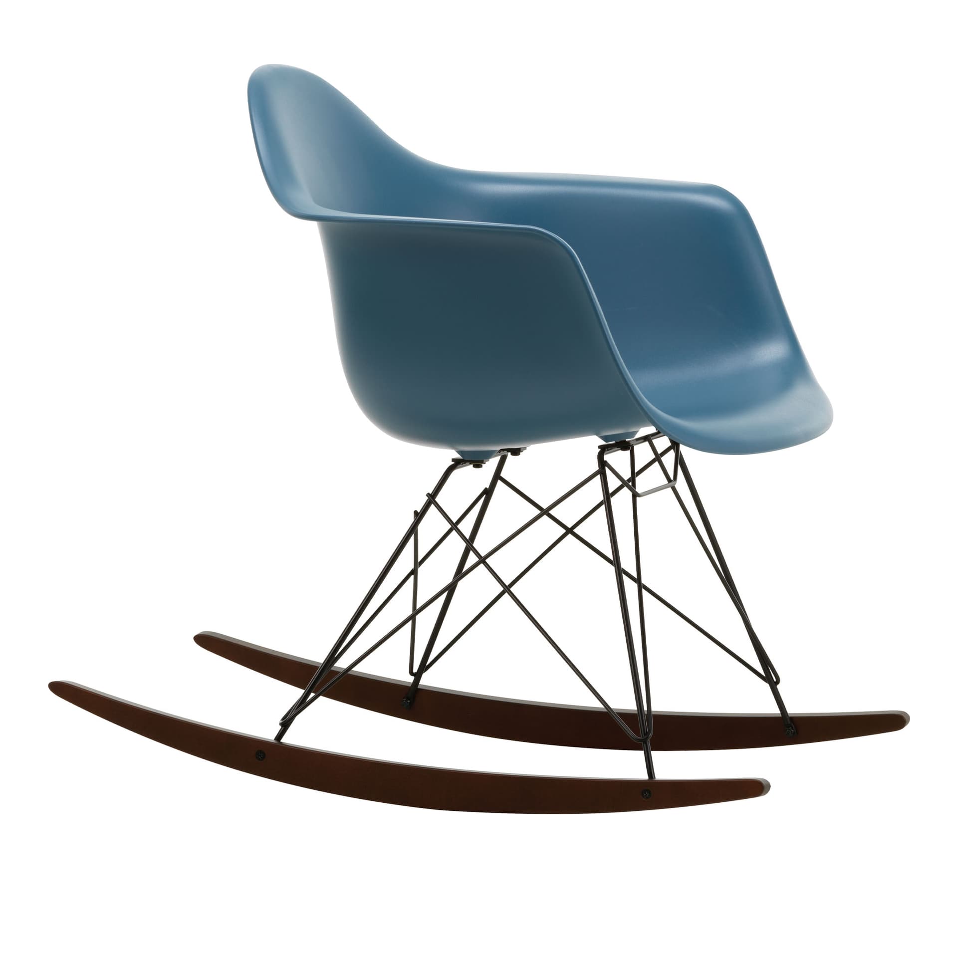 Vitra - Eames Plastic Armchair RAR - 83 Sea Blue - Basic Dark Base - Dark Maple - Lenestoler - Charles & Ray Eames - Blå - Metall/Tre/Plast