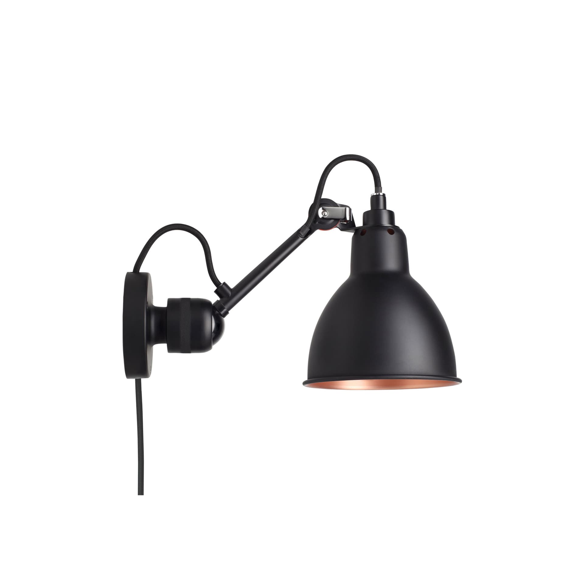 Lampe Gras - 304CA Vegglampe Svart/Svart/Kobber