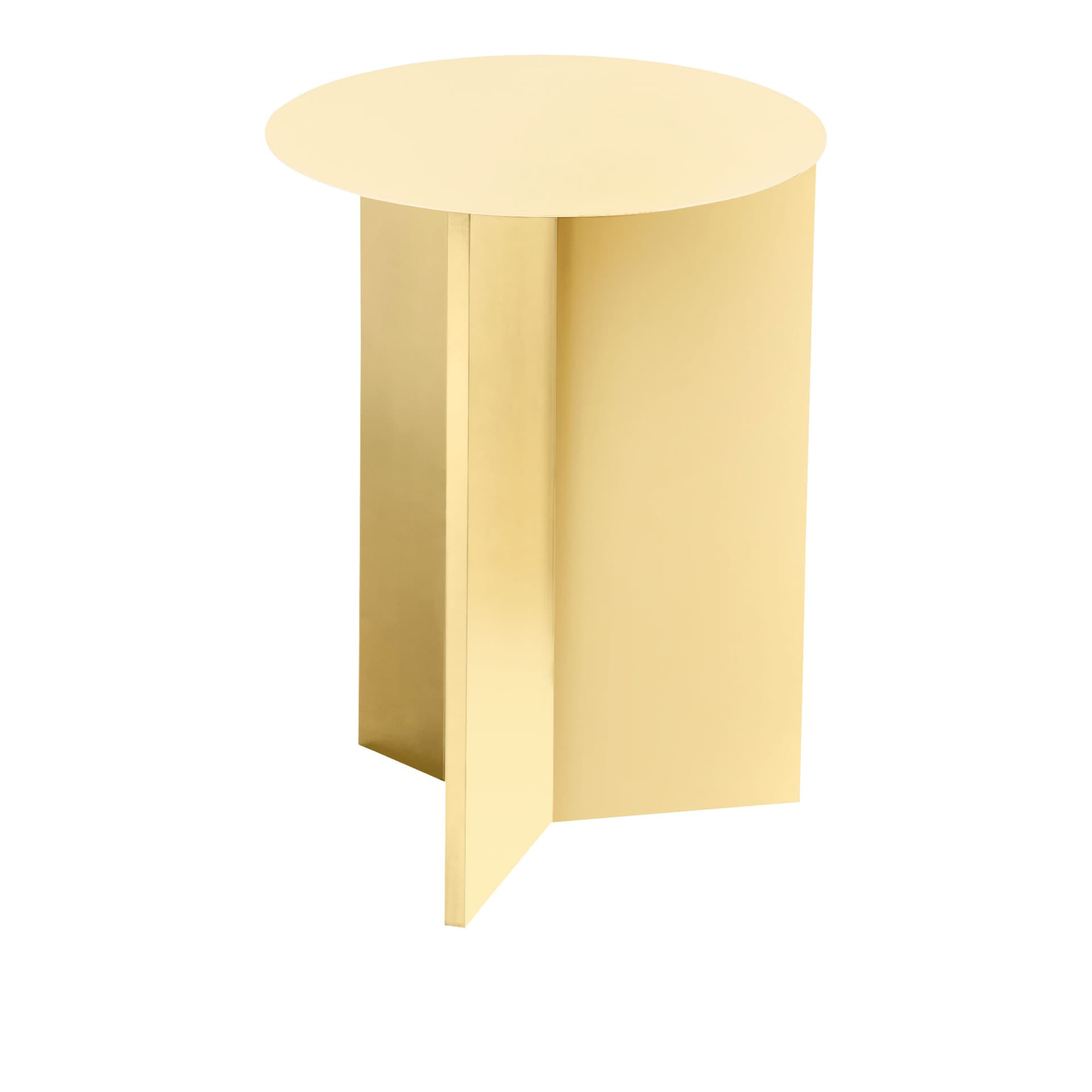 HAY - Slit Table Round High - Light Yellow - Småbord & sidebord - Gull - Metall