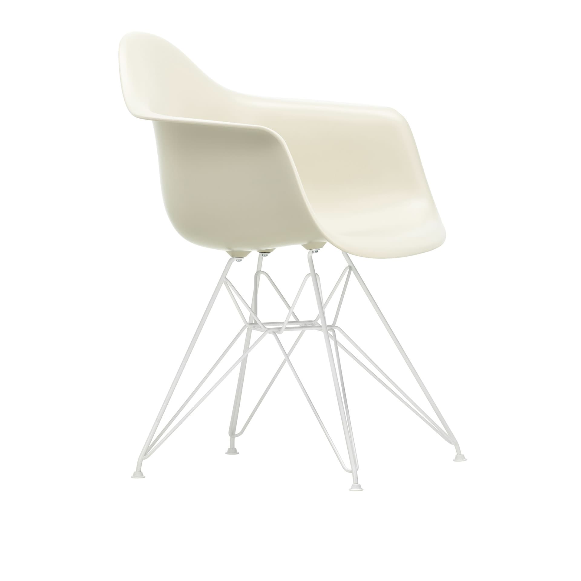 Vitra - Eames Plastic Armchair DAR - 11 Pebble - White Base - Spisestoler - Charles & Ray Eames - Hvit - Metall/Plast