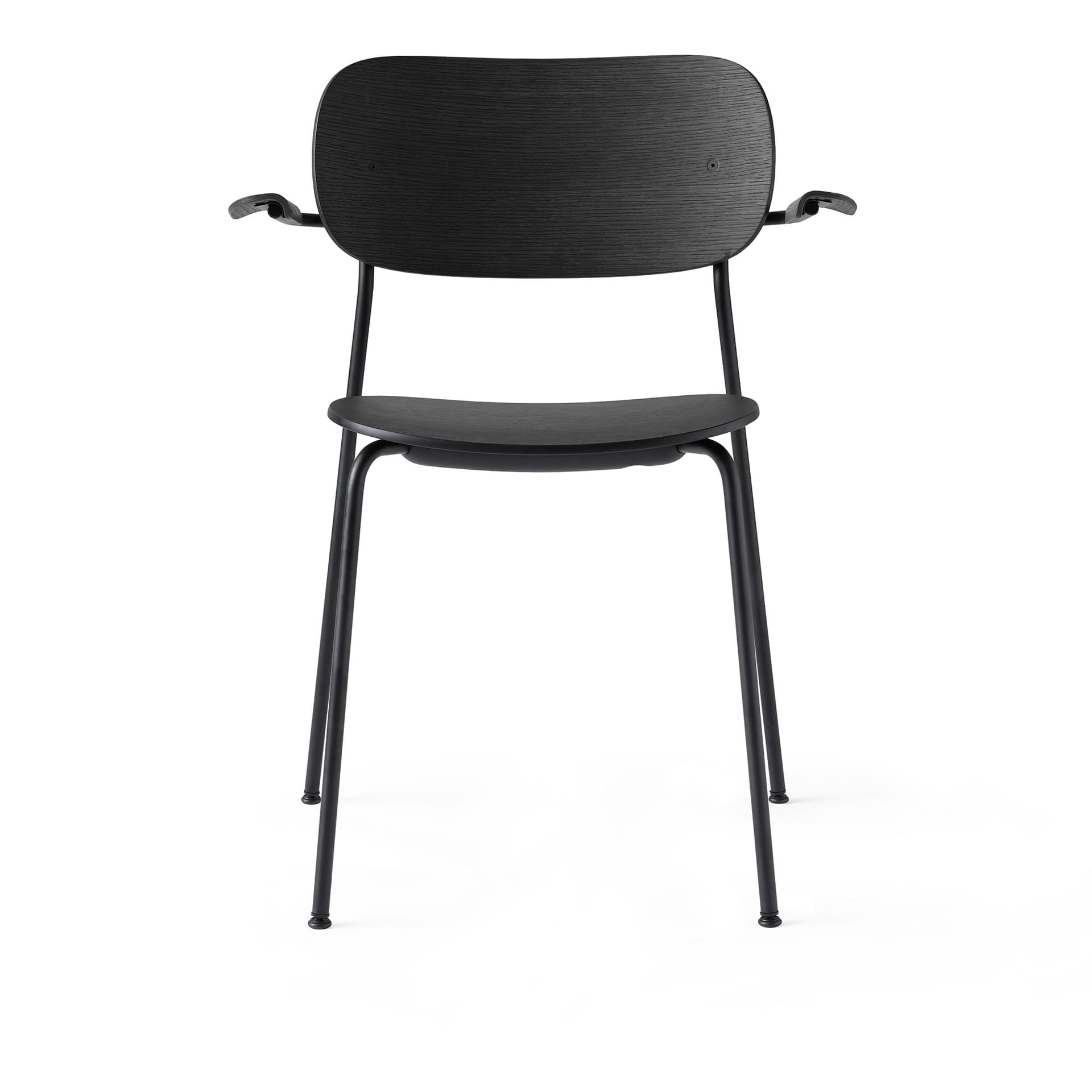 Audo Copenhagen - Co Chair Armrest Black Steel Base, Black Oak Seat - Spisestoler - Norm Architects - Svart - Metall/Tre