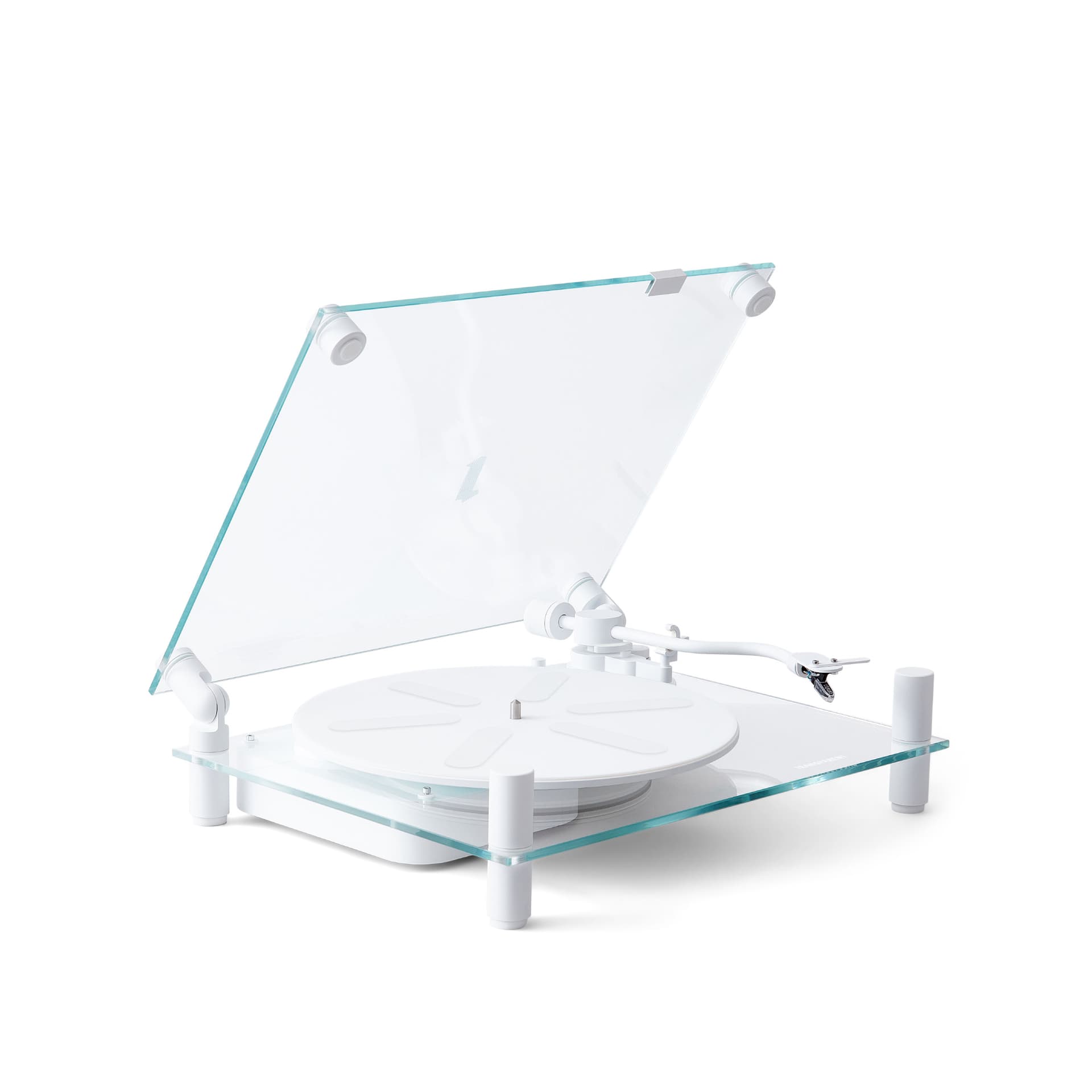Transparent Sound - Transparent Turntable - White - Høyttalere og lydanlegg - Hvit - Glass/Metall