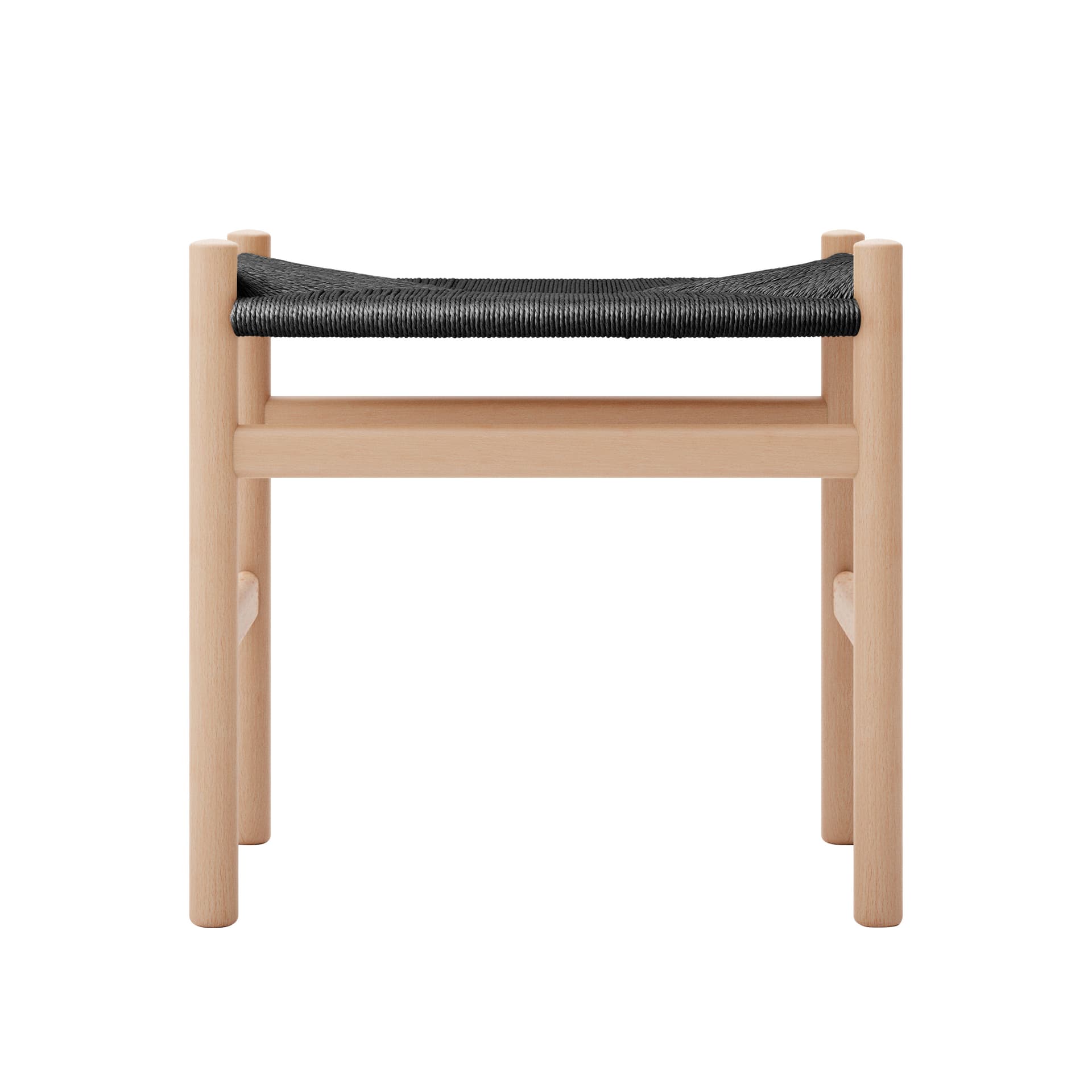 Carl Hansen - CH53, Bok, Oljad, Svartflätad, 43 cm - Skamler & Taburetter - Hans J. Wegner - Tre farget - Papir/Tre