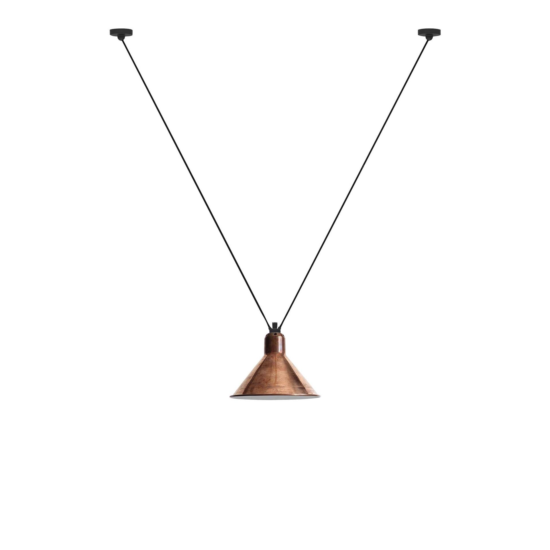 Lampe Gras - 323 L Pendel Conical Raw Copper/White