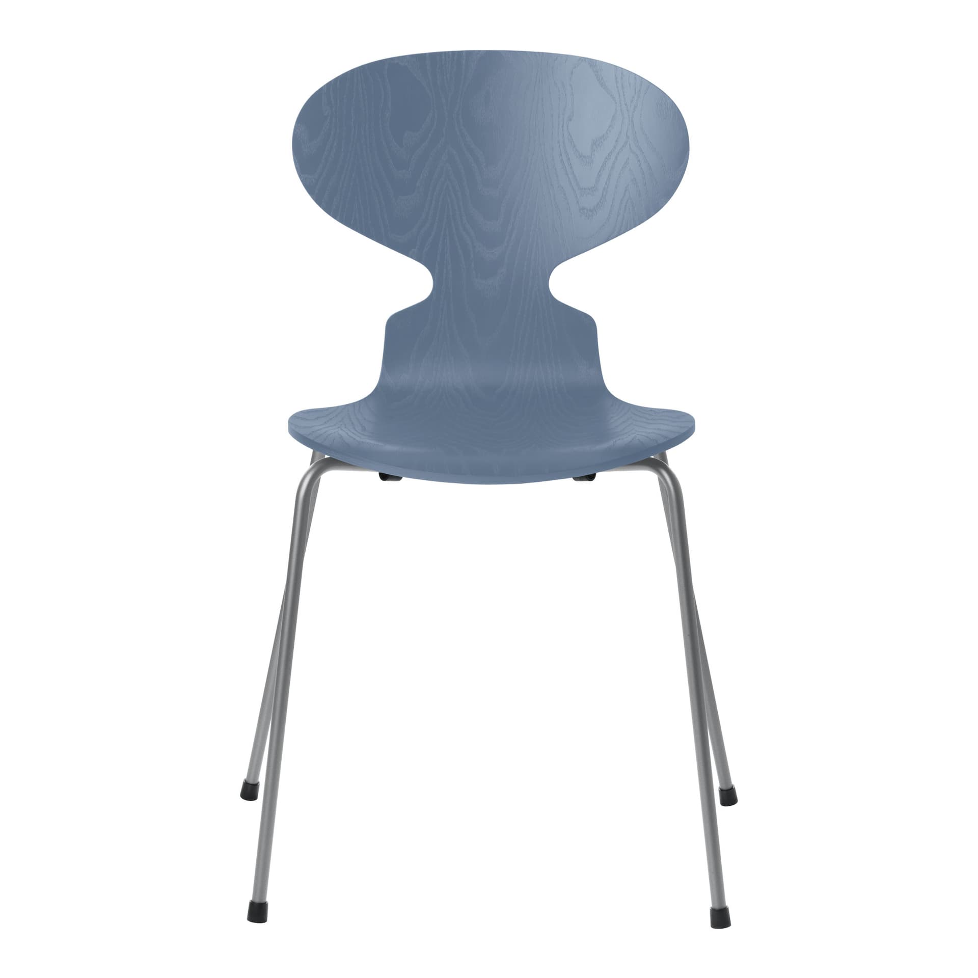 Fritz Hansen - Ant 3101 farget asketrefinér stålstativ sølvgrå dusk blue - Spisestoler - Arne Jacobsen - Blå - Metall/Tre