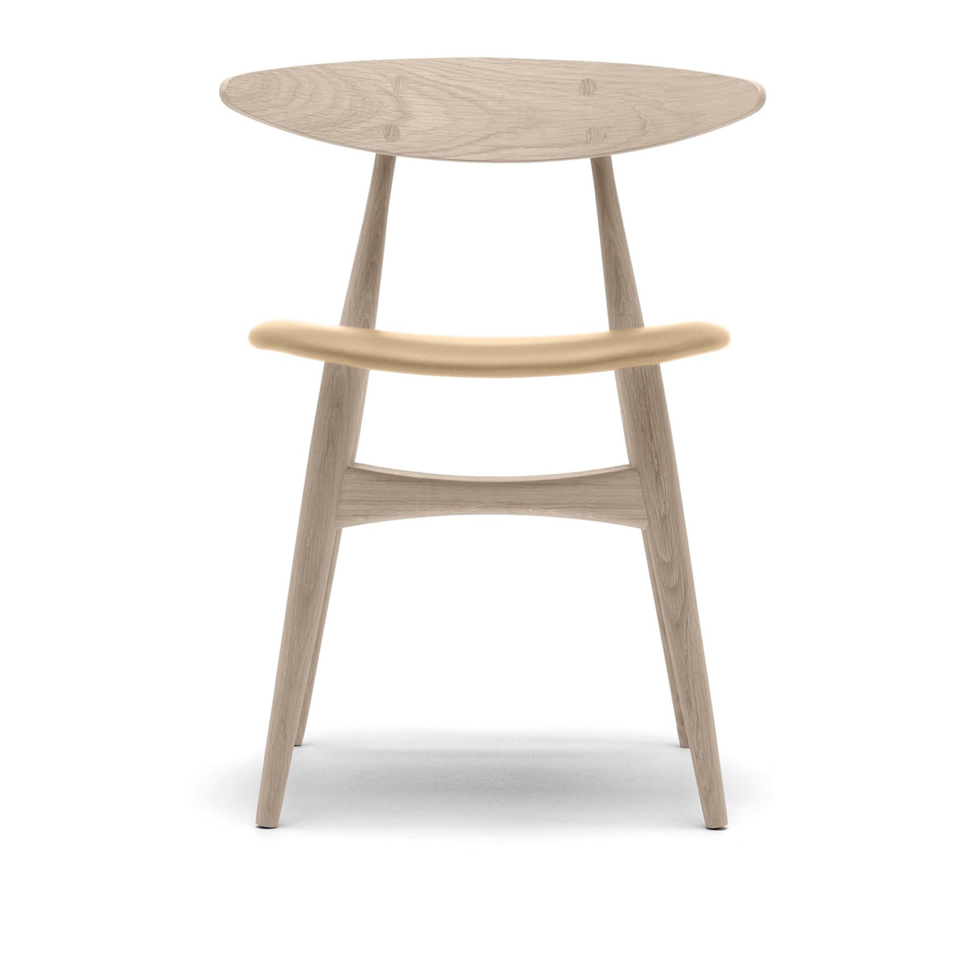 Carl Hansen - CH33P - Klädd sits, Tvålad Ek, Lädergrupp C Sif - 90 - Spisestoler - Hans J. Wegner - Tre farget - Tre